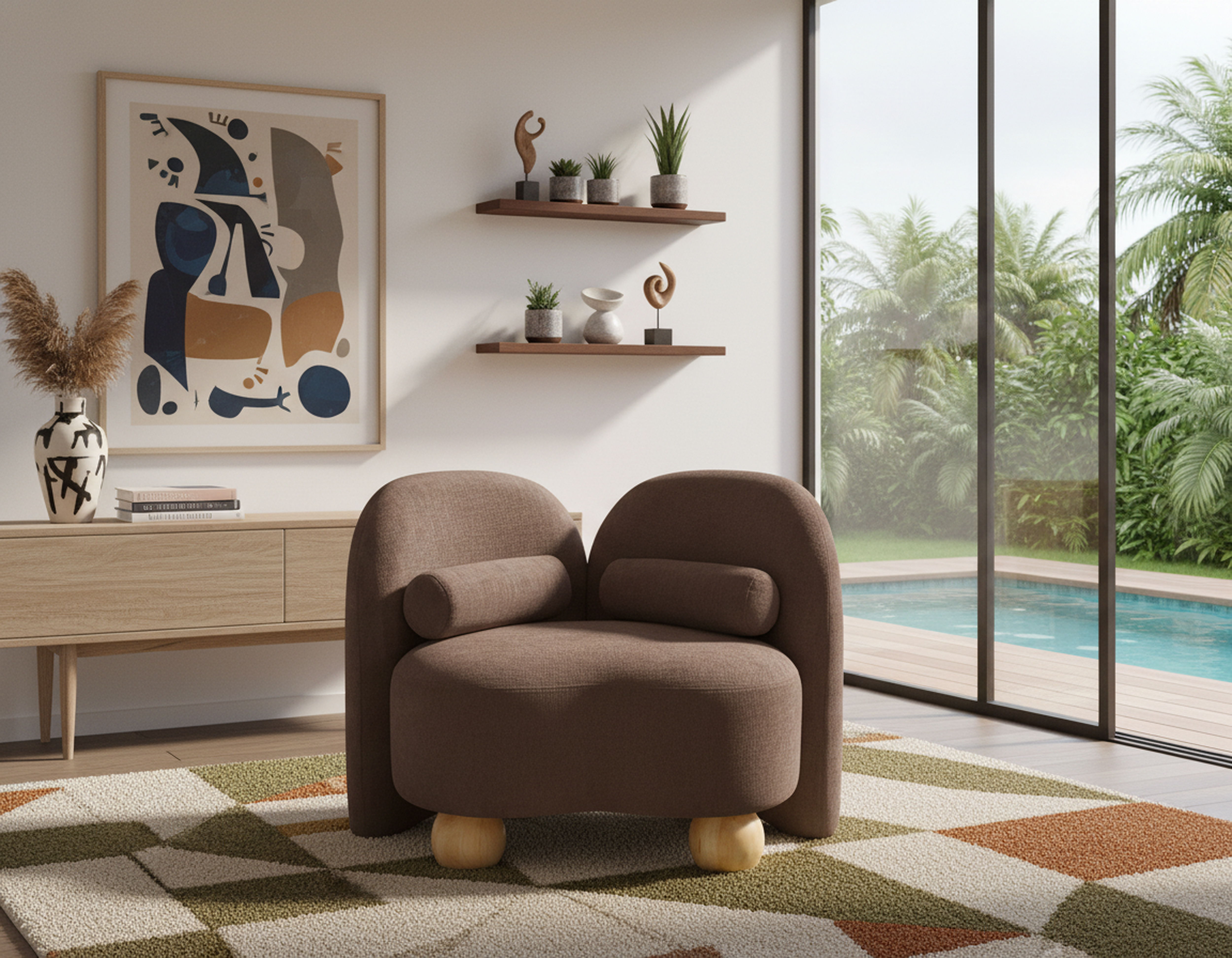 Daphne - Chenille Chair - Brown