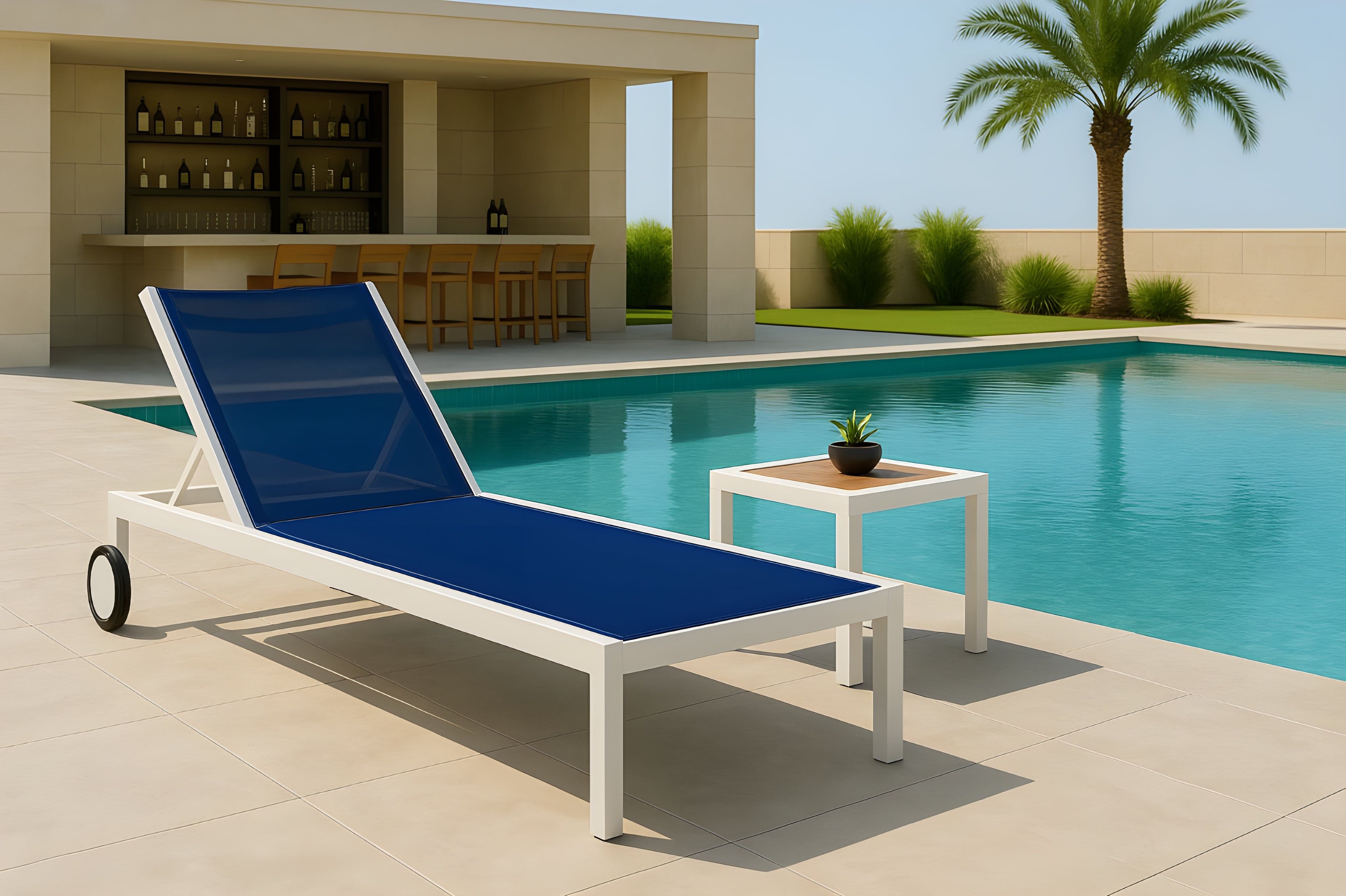 Nizuc - Outdoor Patio Chaise Lounge Chair - Navy