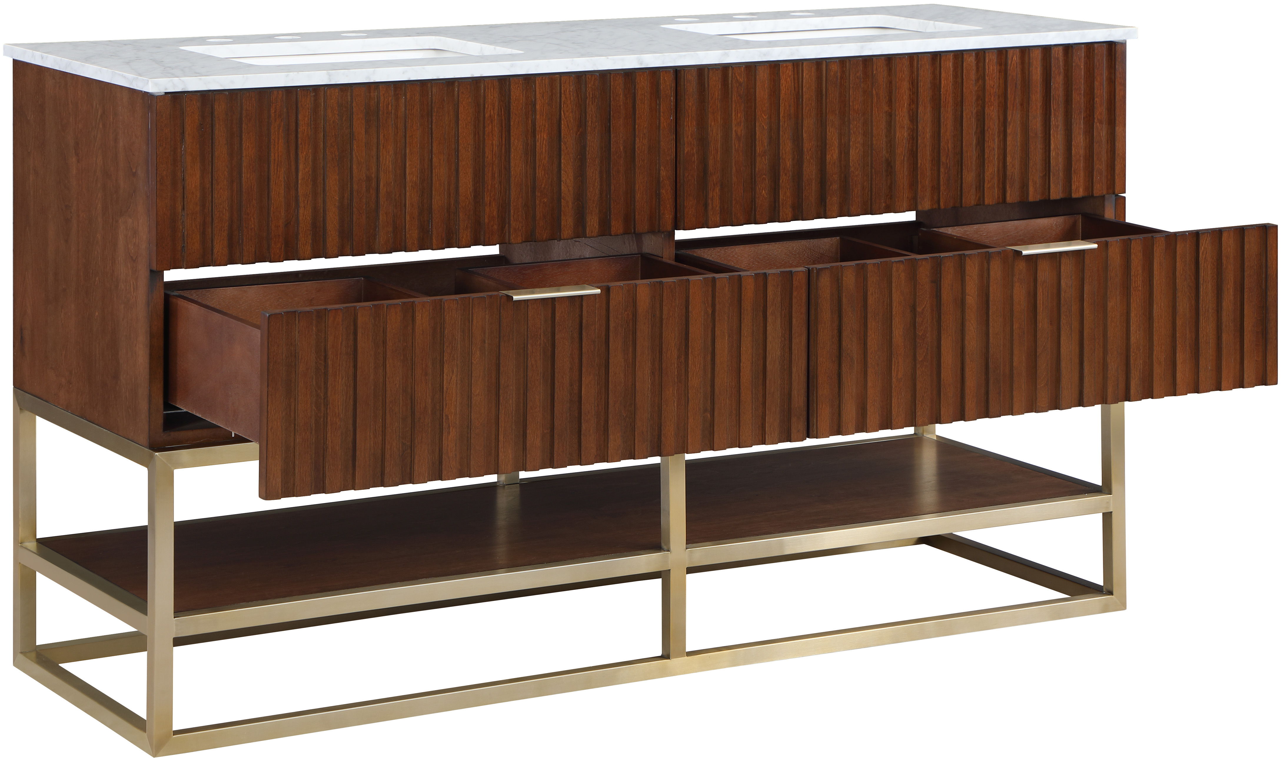 Monad - 60" Bathroom Vanity - Walnut