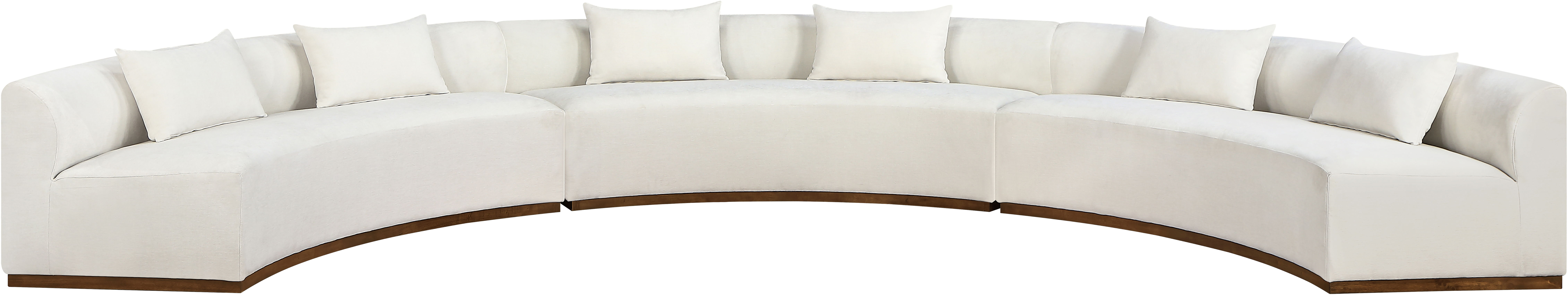 Avanti - 221.25" Chenille Fabric Upholstered 3 Piece Modular Sectional - Cream