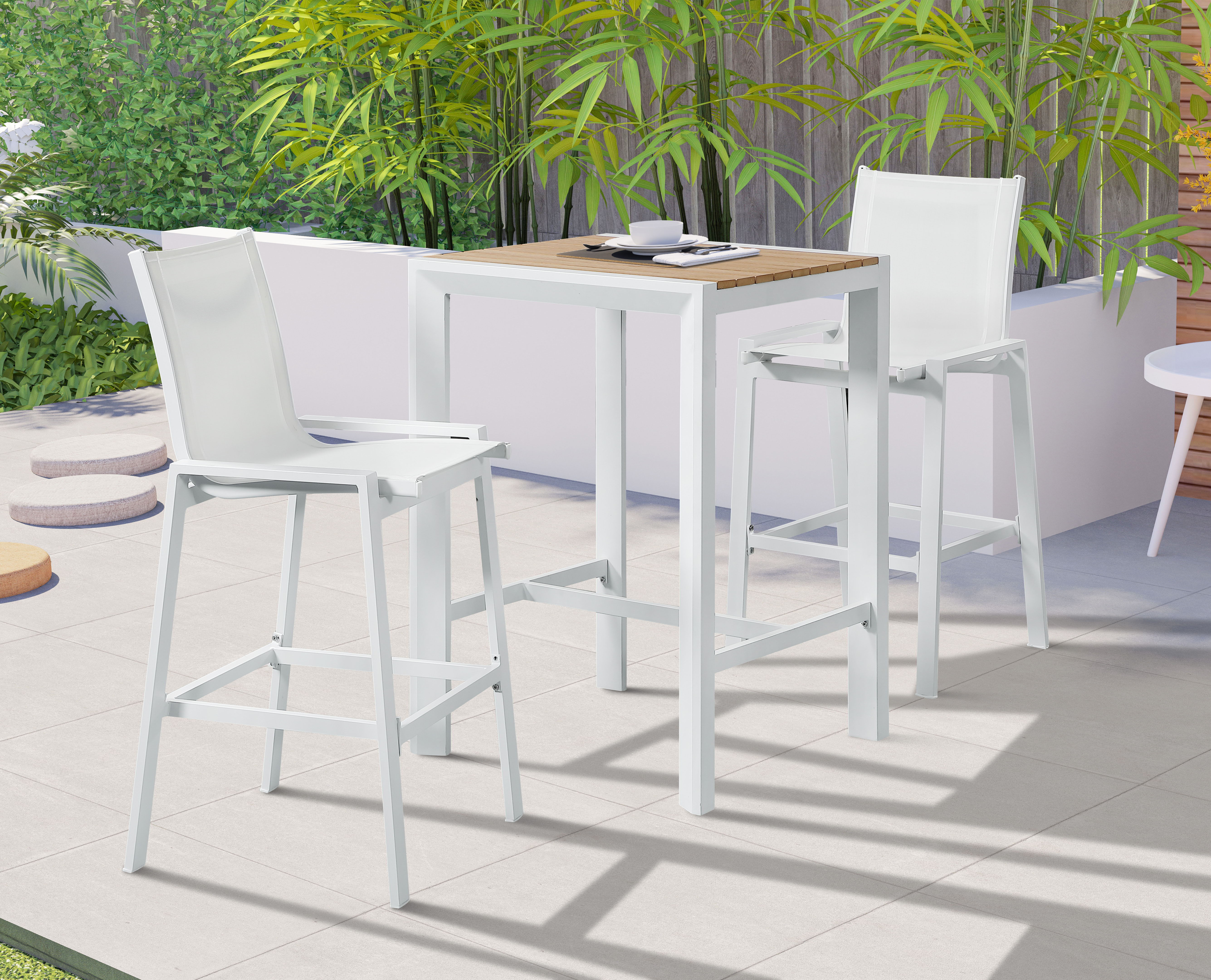 Nizuc - Outdoor Patio Square Bar Table - Brown