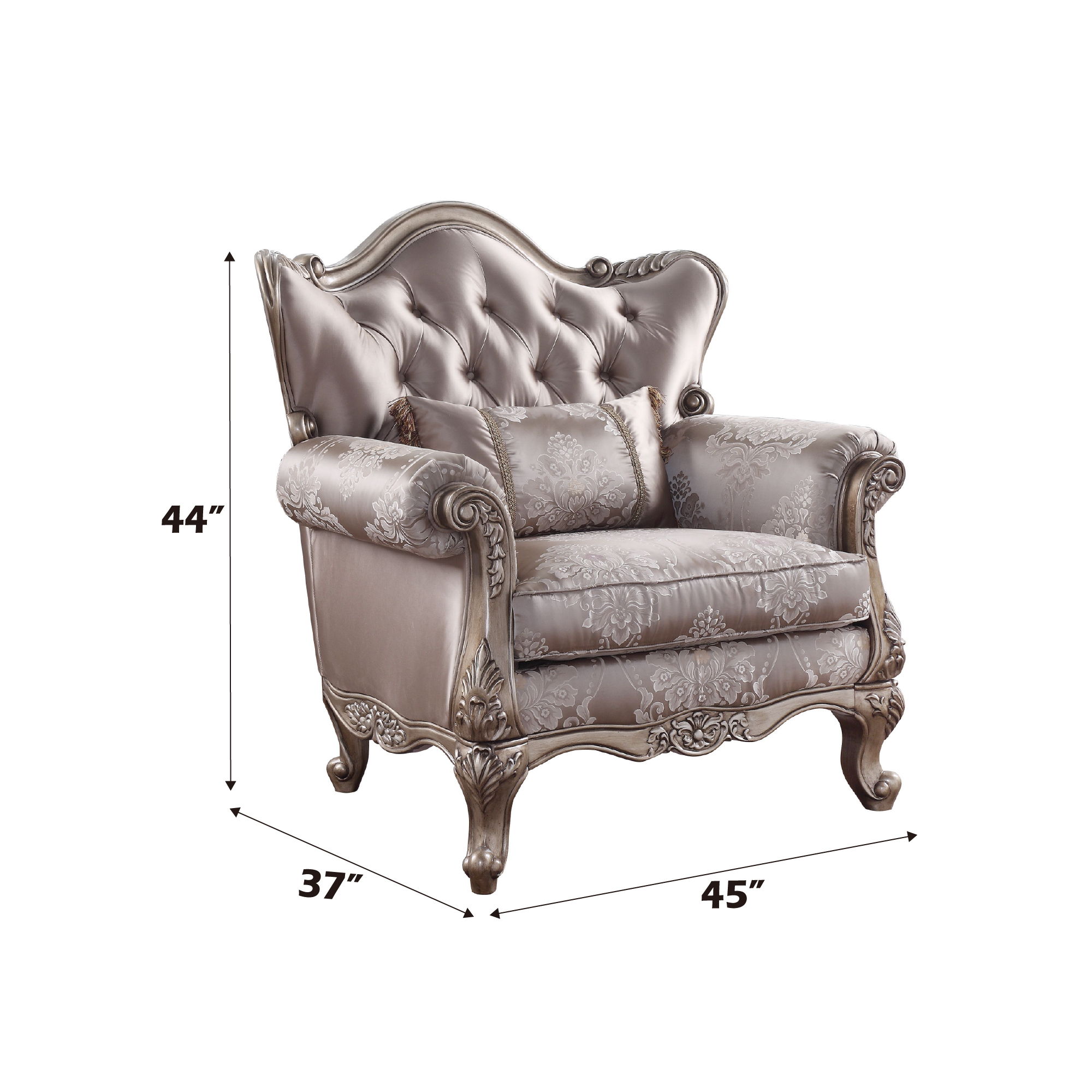Jayceon - Chair With Pillow - Fabric & Champagne, beige, view 4