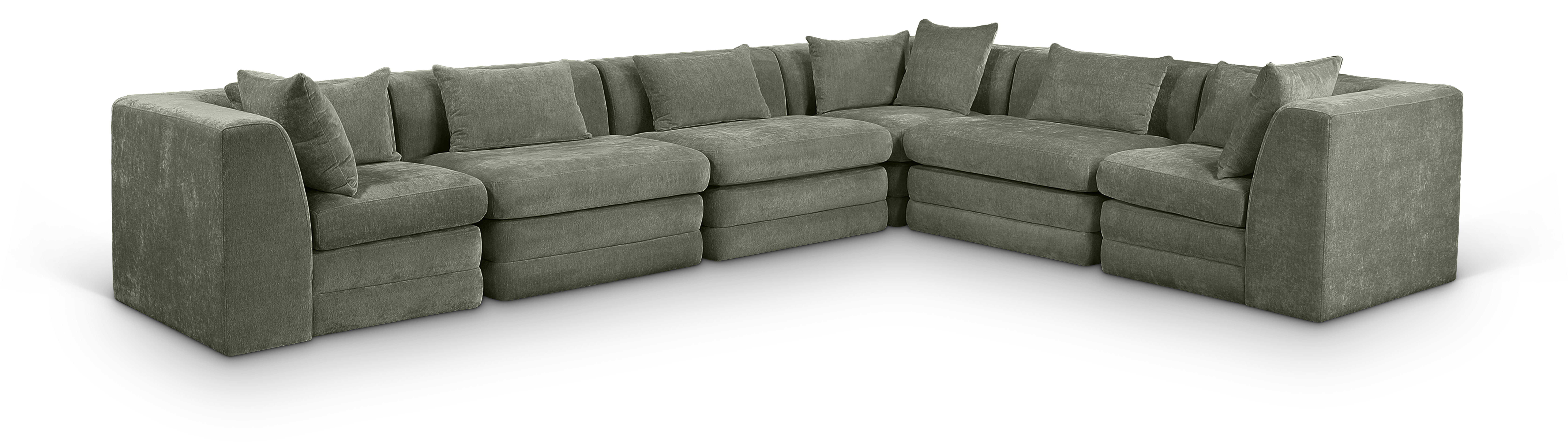 Stellar - 6 Piece 152" Upholstered Modular Sectional - Green