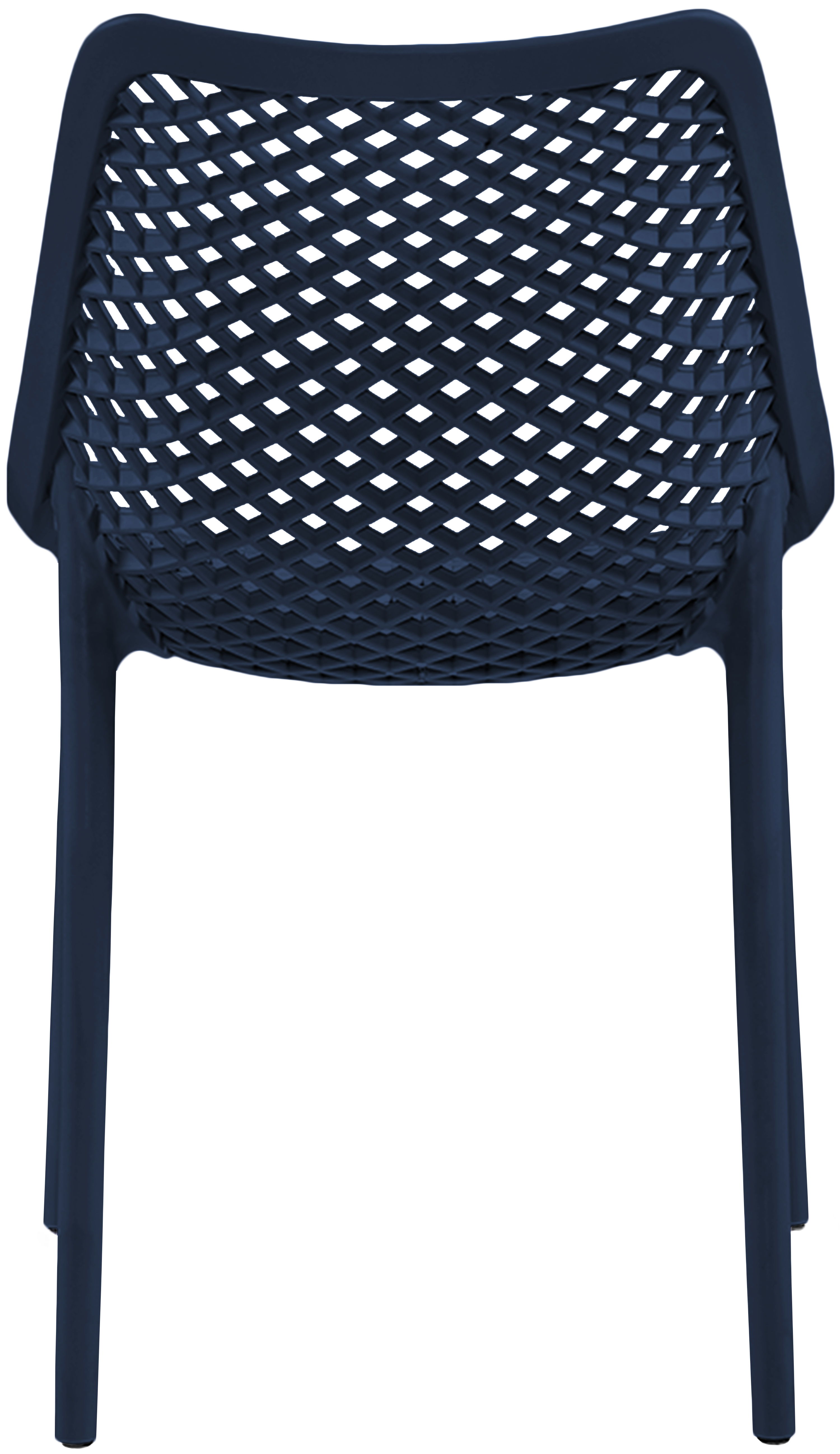 Mykonos - Plastic Outdoor Patio Dining Chair (Set of 4) - Navy