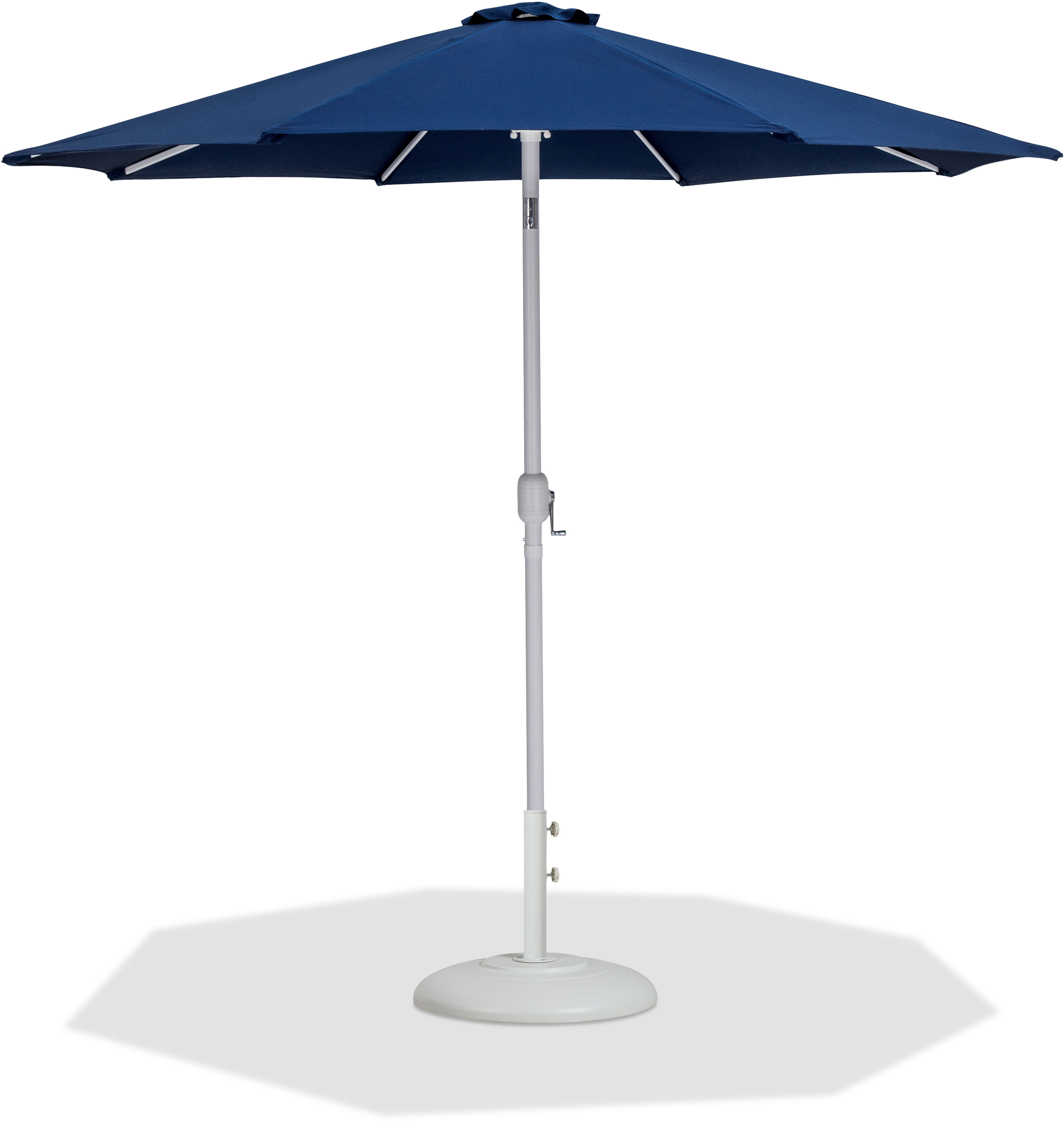 Fiji - Aluminum Patio Umbrella With Round White Base - Navy