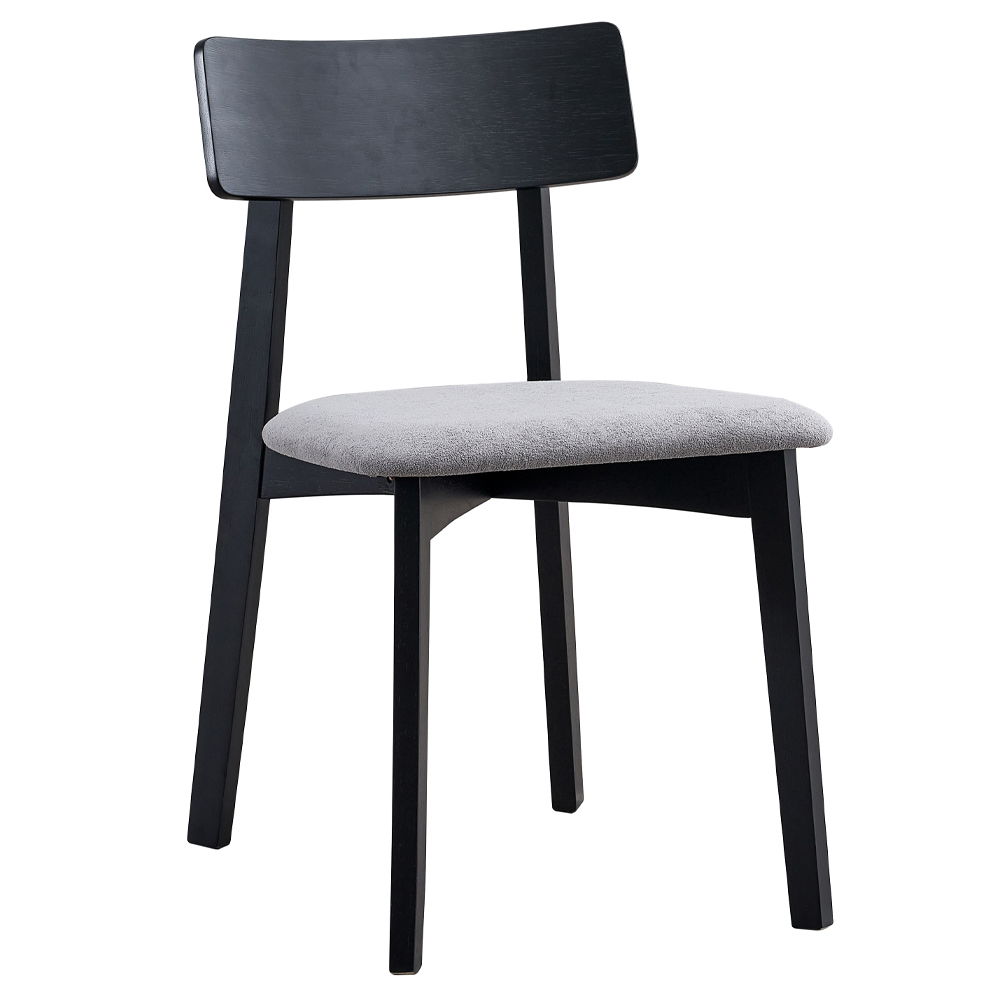 Real - Side Chair (Set of 2) - Gray Linen & Black, black, view 2
