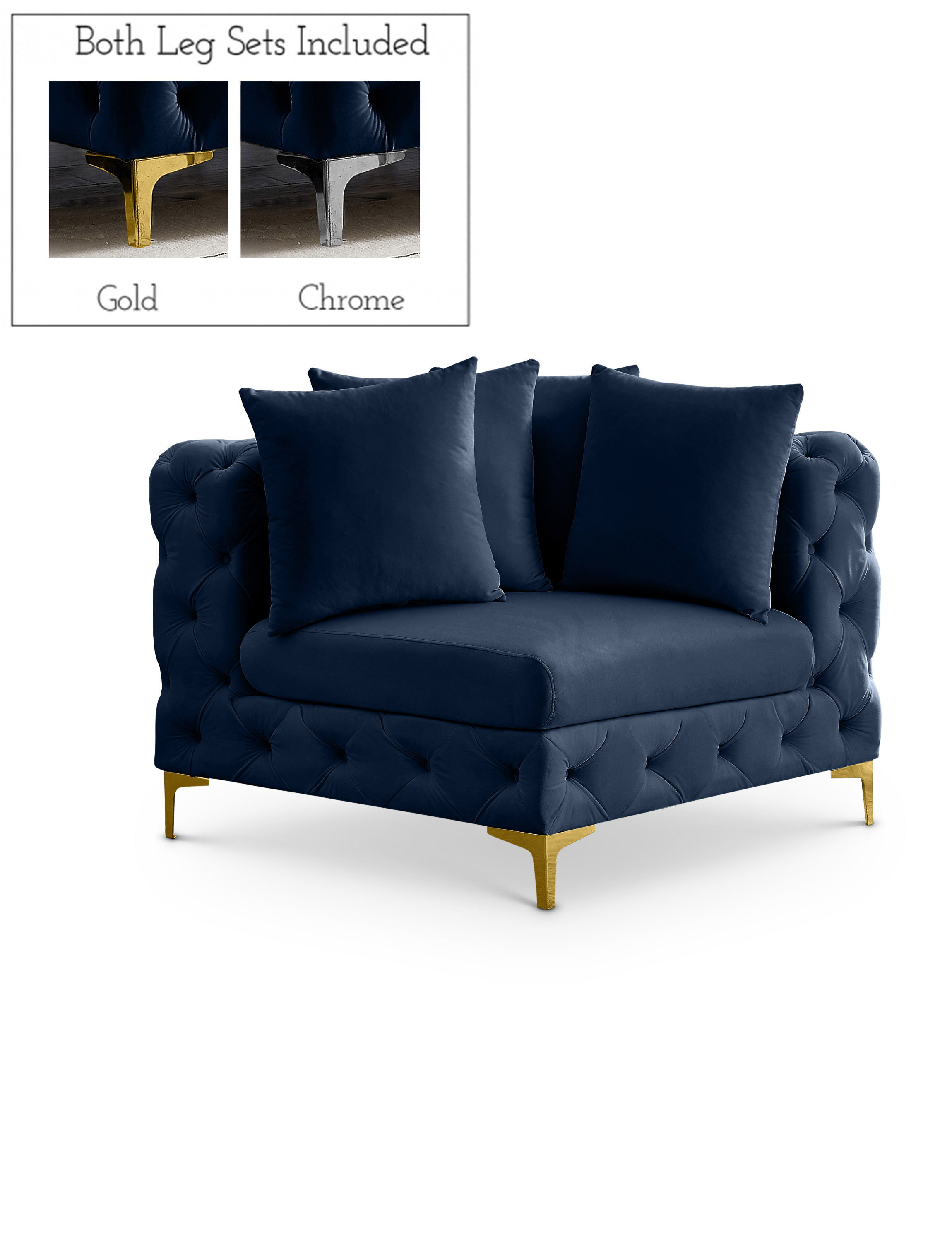 Tremblay - Corner Chair - Navy