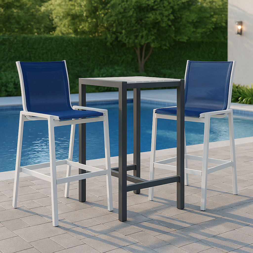 Nizuc - Outdoor Patio Bar Stool (Set of 2) - Navy