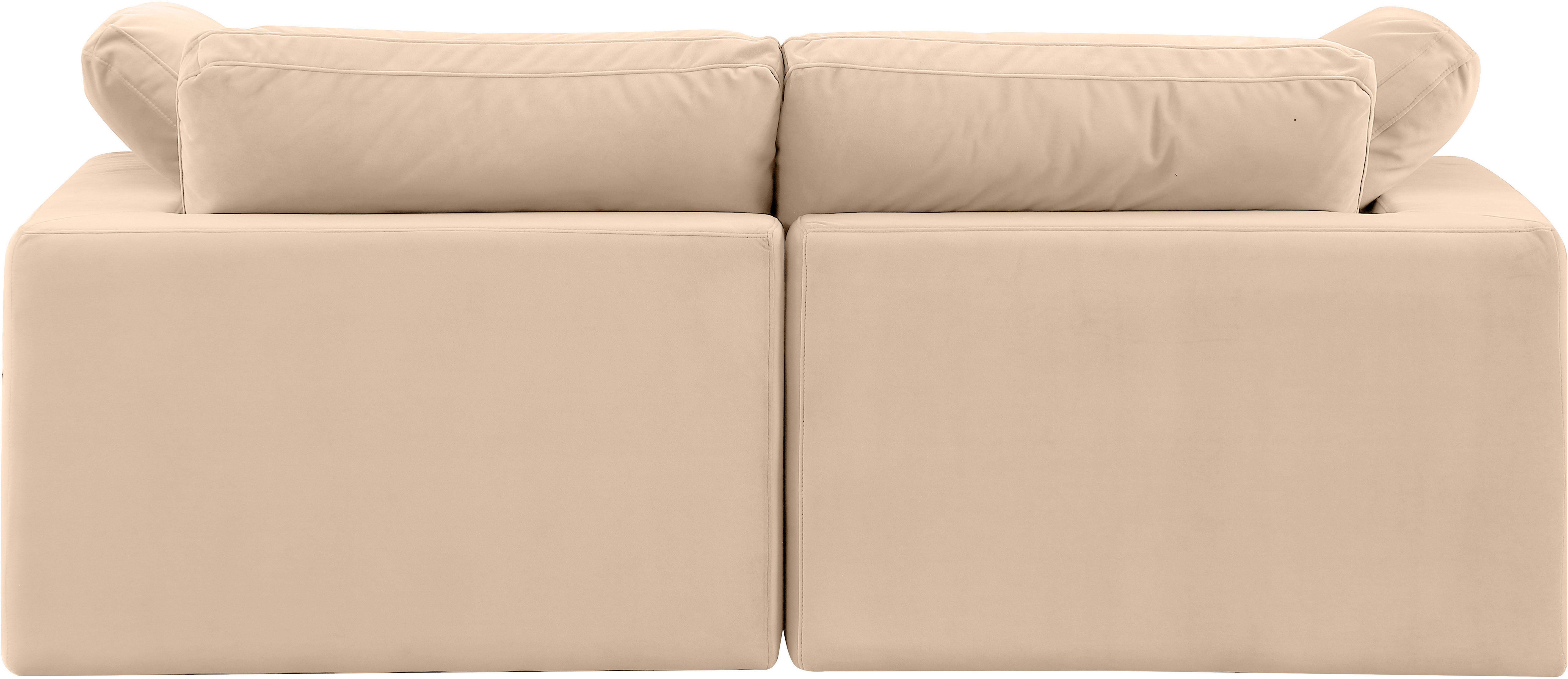 Comfy - Velvet Modular Sofa 2 Pieces - Beige