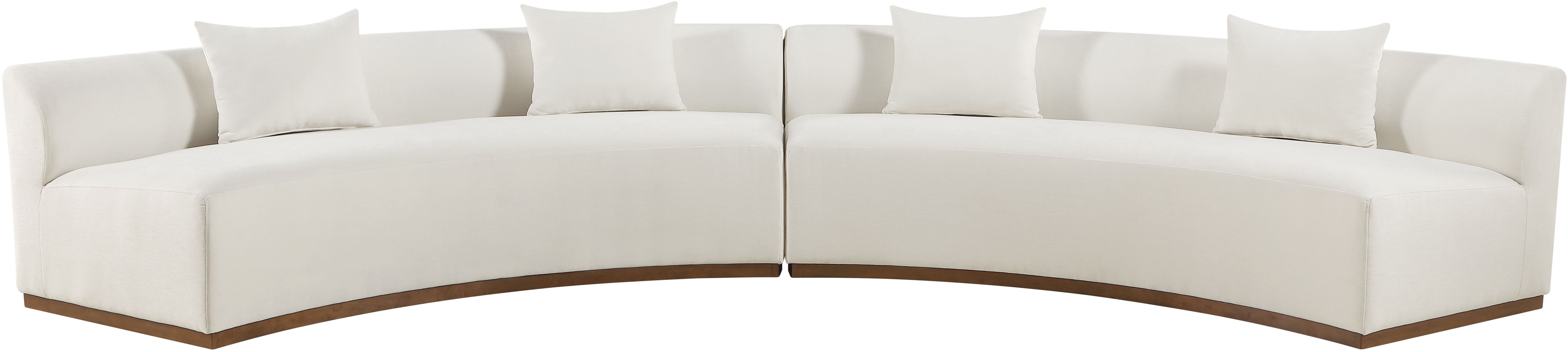 Avanti - 182.5" Chenille Fabric Upholstered 2 Piece Modular Sectional - Cream