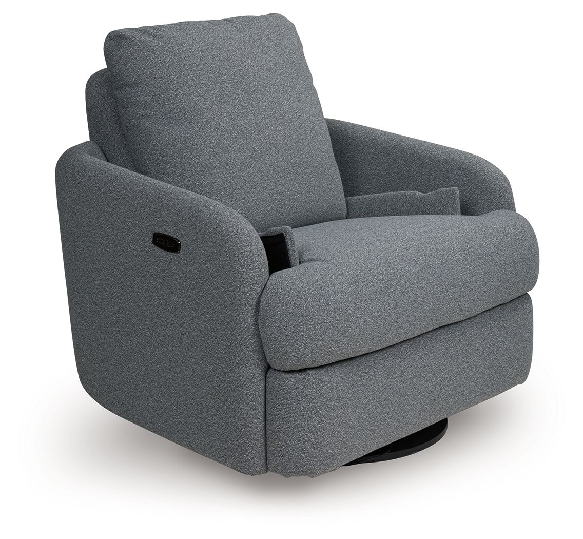 Ashley Furniture Alainmont Next-Gen Nuvella - Swivel Power Recliner - Salt And Pepper - Image 5