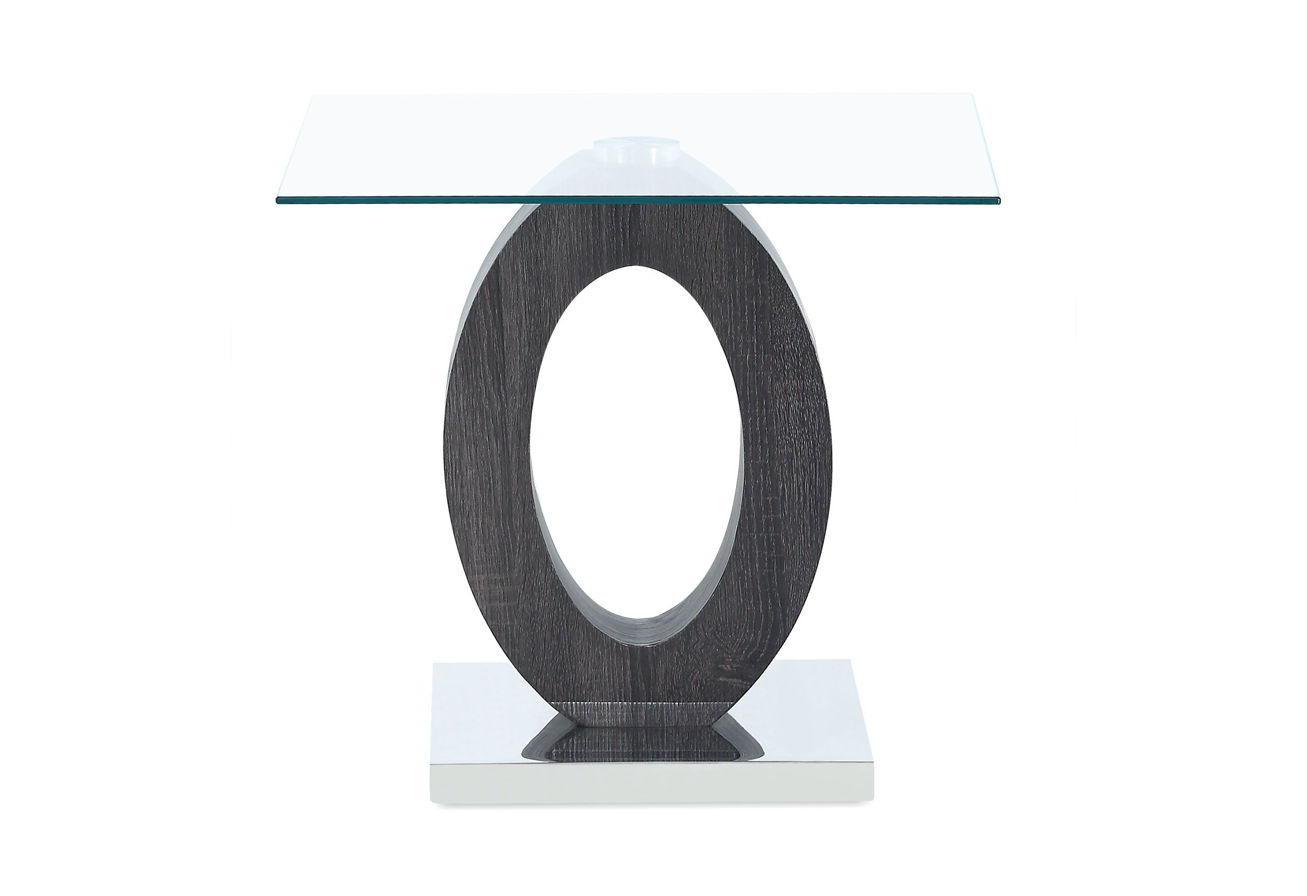T1628 - End Table Column And Base - Dark Gray / Silver / White