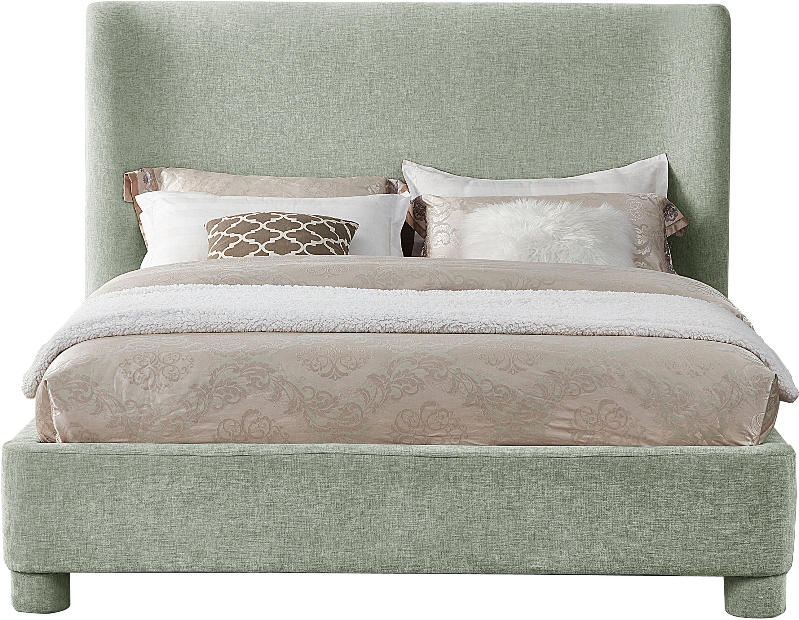 Penny - Chenille Fabric Full Bed - Mint Green