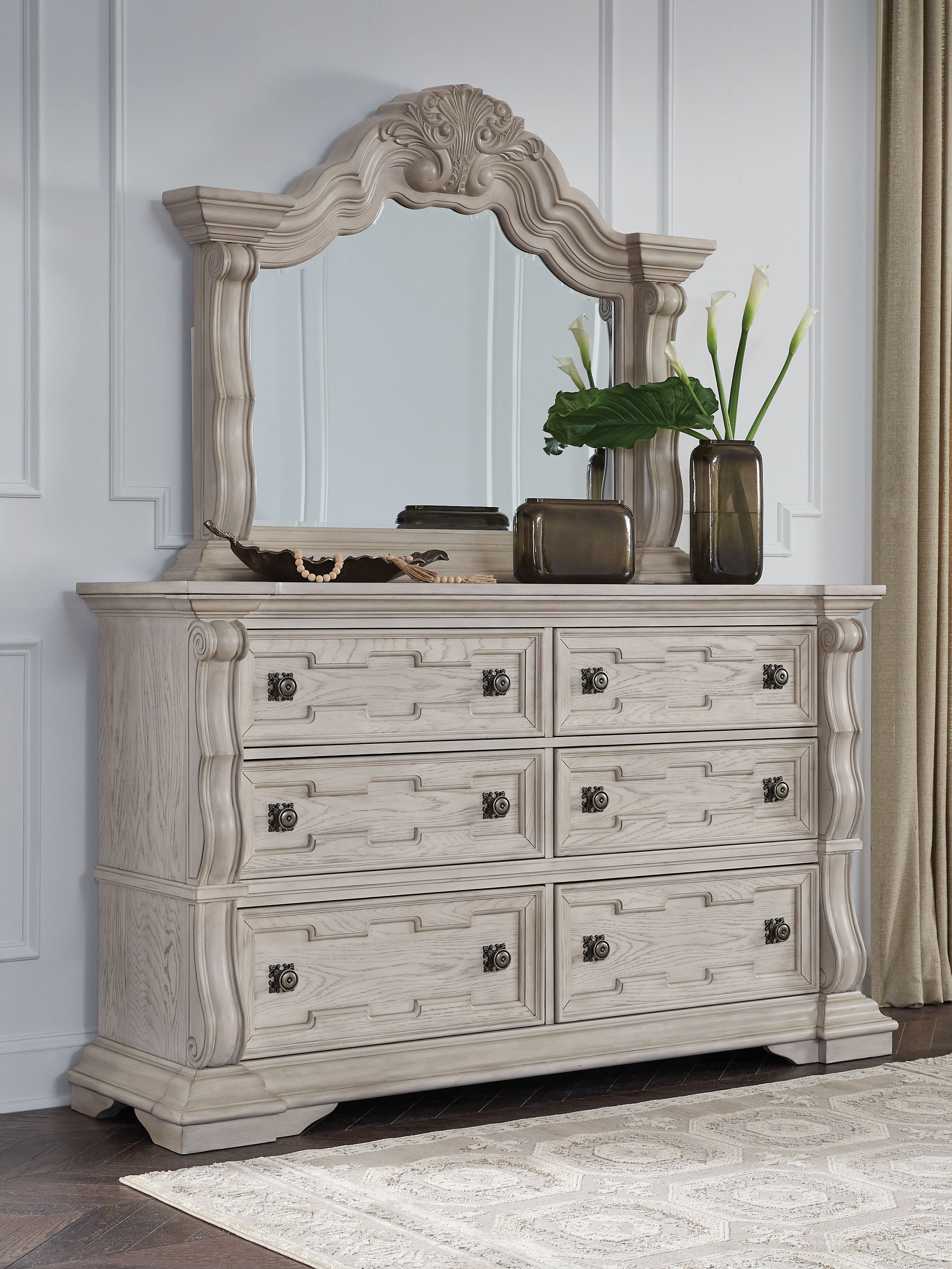Ashley Furniture Bruchandi - Dresser And Mirror - Antique White - Image 7