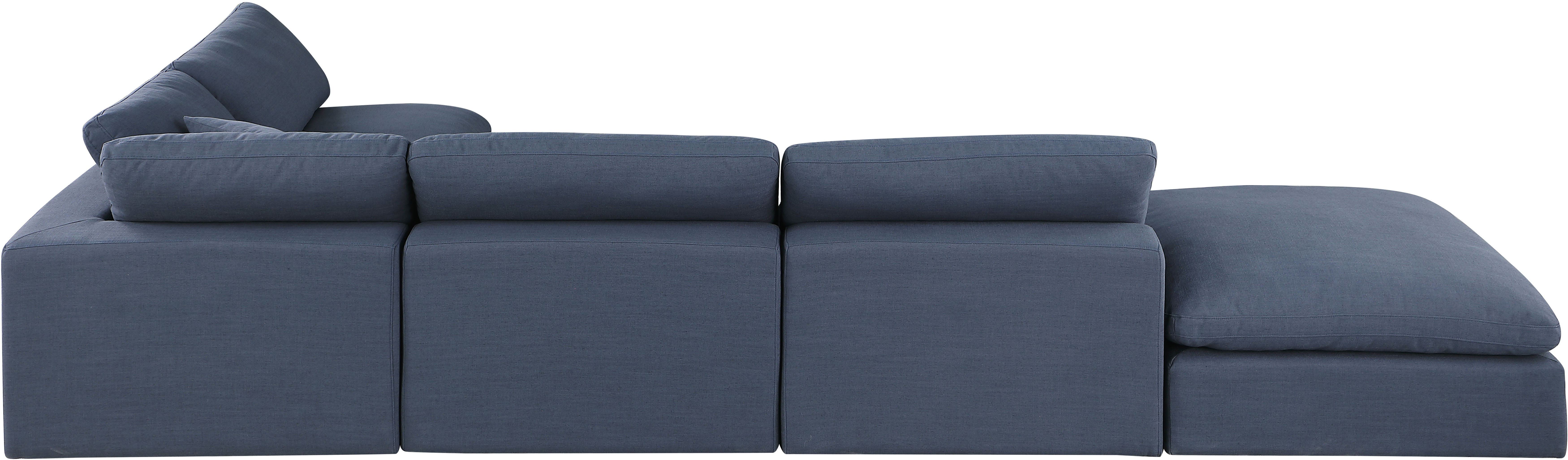 Comfy - 6 Piece Linen Modular Sectional - Blue
