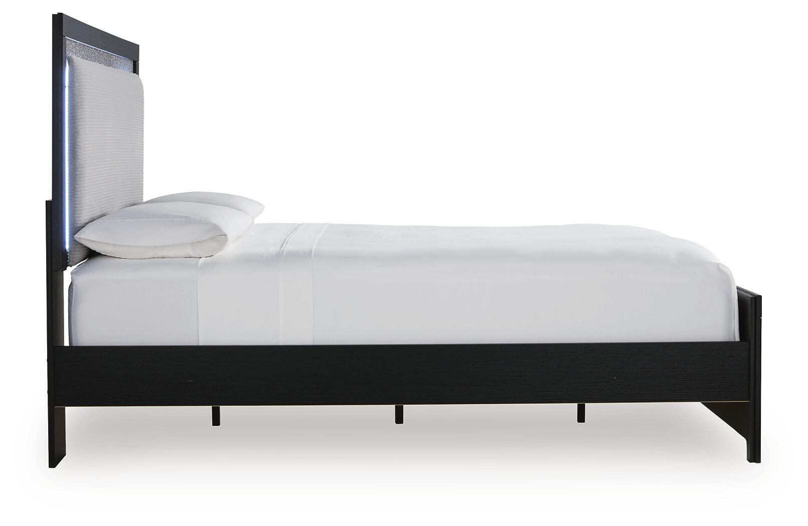 Ashley Furniture Maeling - Queen Upholstered Panel Bed - Black - Image 6