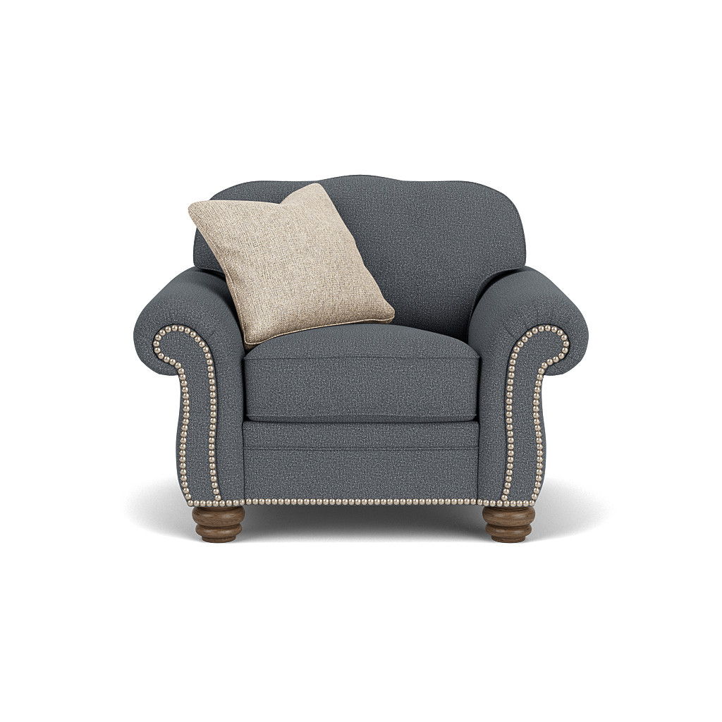 Bexley - Fabric Chair, Nailhead Trim, dark gray, view 3