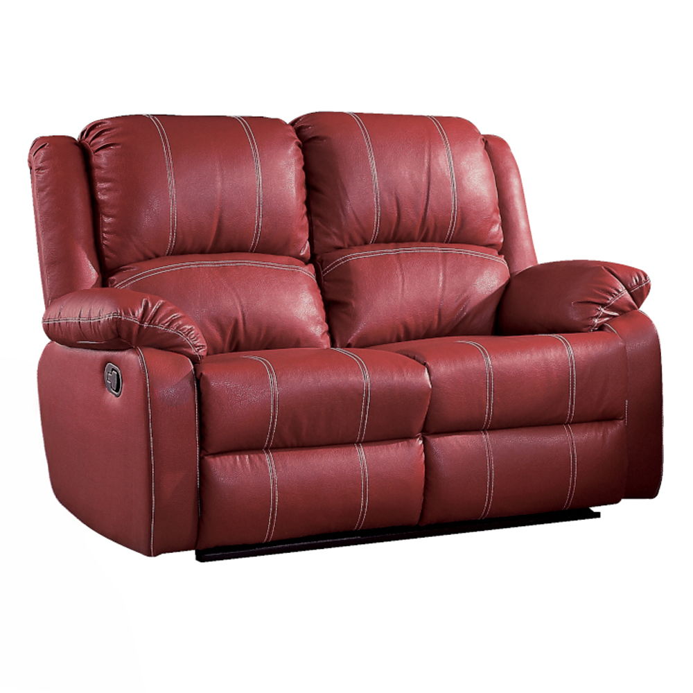 Zuriel - Motion Loveseat - Red Synthetic Leather, red, view 2