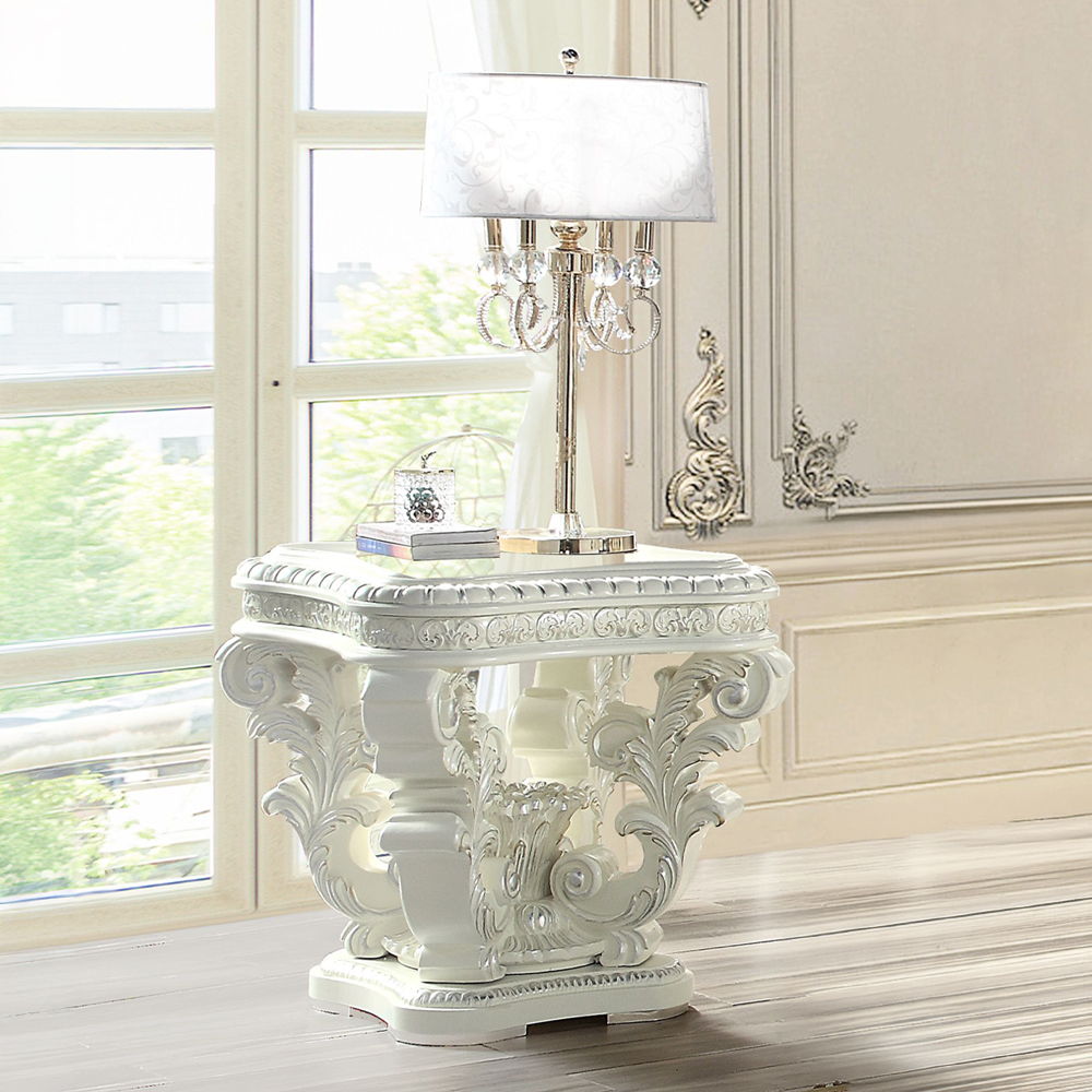 Vanaheim - End Table - Antique White, beige
