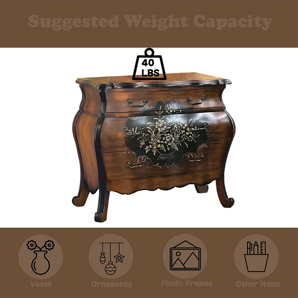 Roma - 37" Chest - Oak & Antique Black, black, view 4