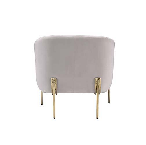 Carlson - Accent Chair - Beige Velvet & Gold, beige, view 4