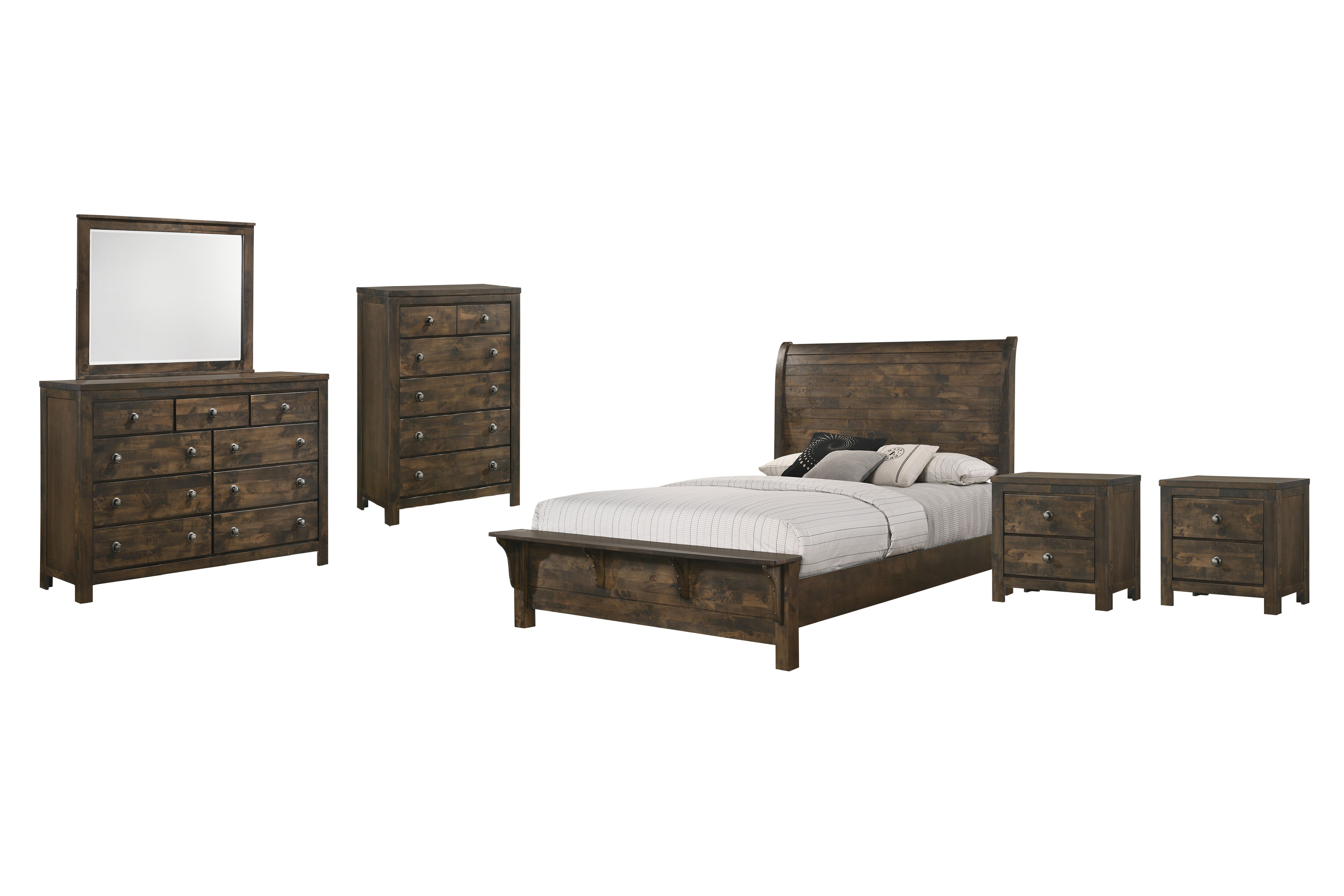 Eastern King · 6 Pc · Bed & Dresser & Mirror & Chest & 2 Nightstands
