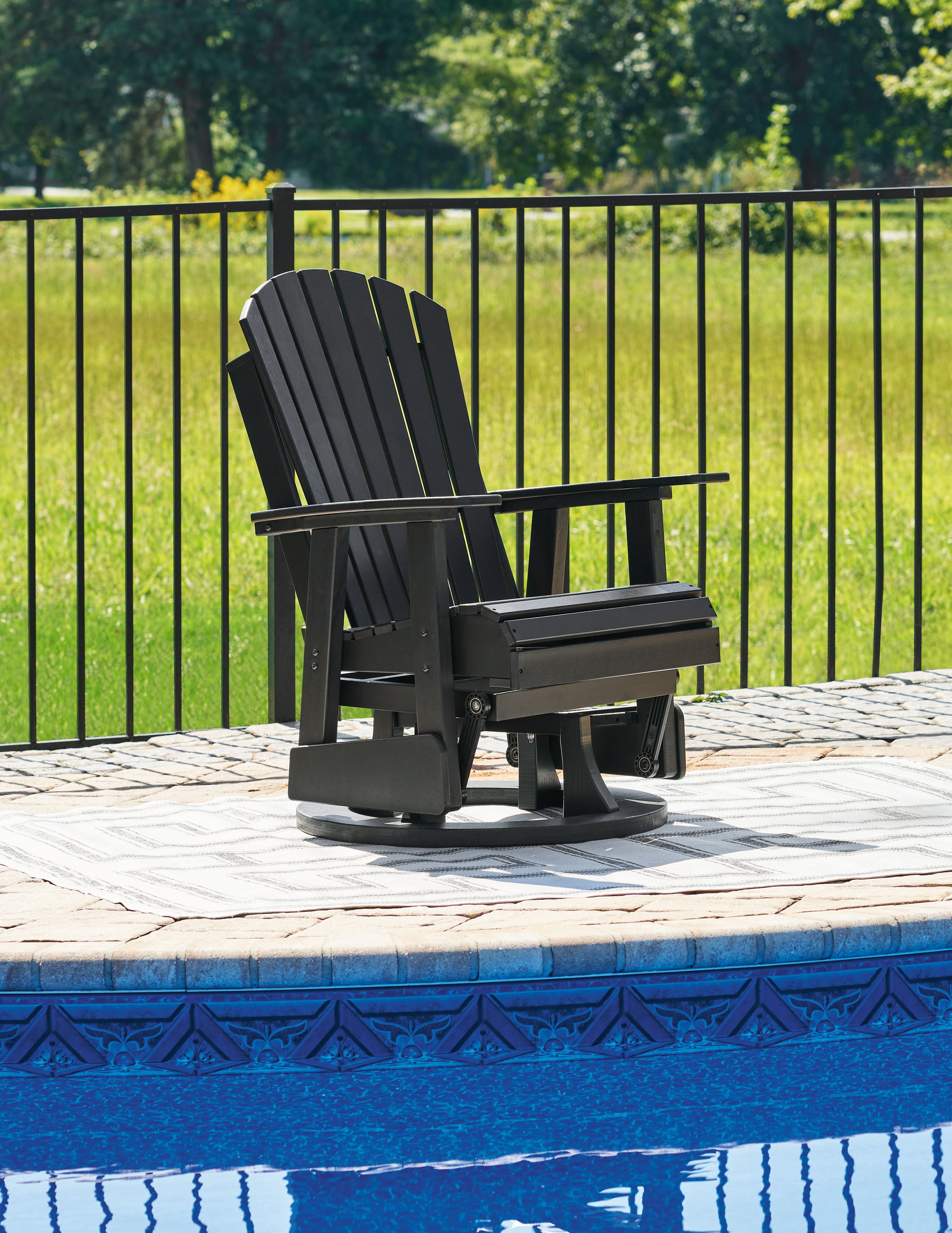 Hyland Wave - Swivel Glider Chair - Black