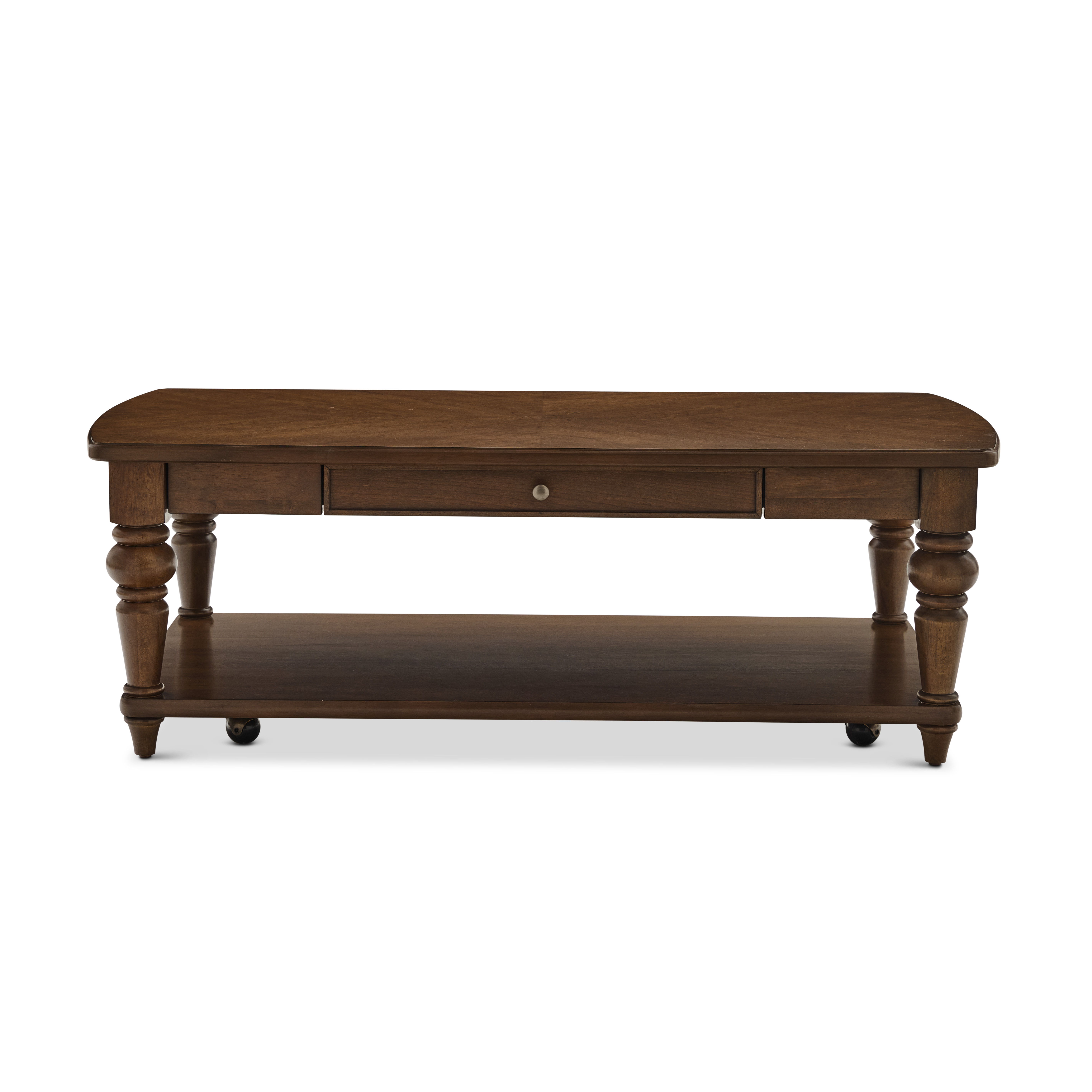 Bellevue - Rectangular Coffee Table With Casters, dark brown, view 2
