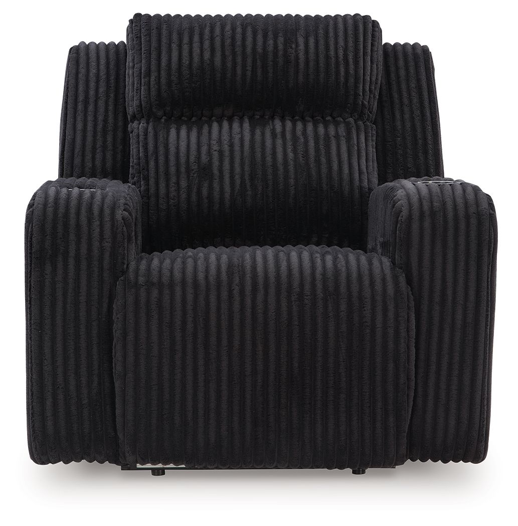Ashley Furniture Forest Lake - Power Recliner With Adj Headrest - Black - Image 4