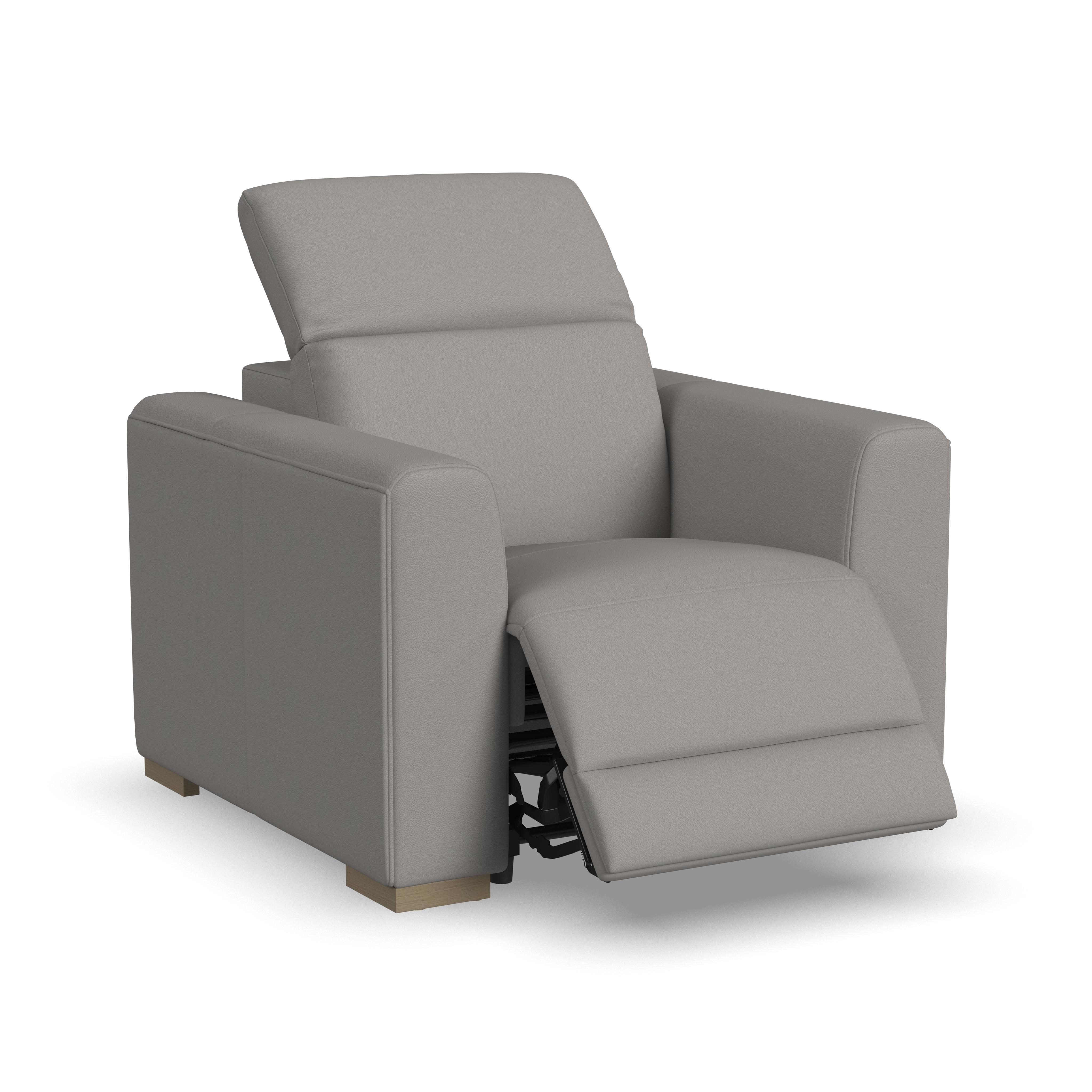 Aurora - Power Recliner With Power Headrest - Ash, gray, view 2
