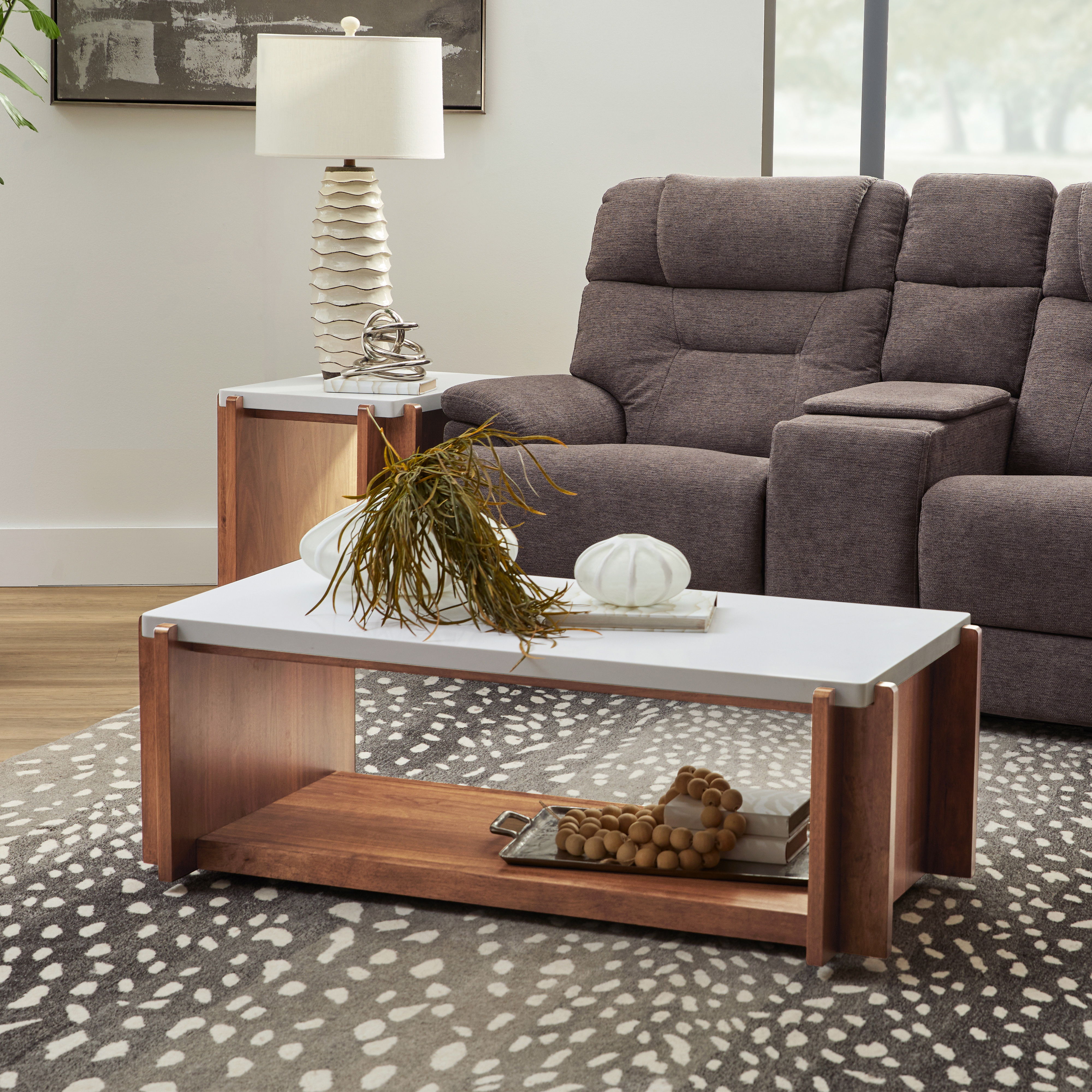 Lincoln - Rectangular Coffee Table With Casters - Light Brown, light brown, view 5