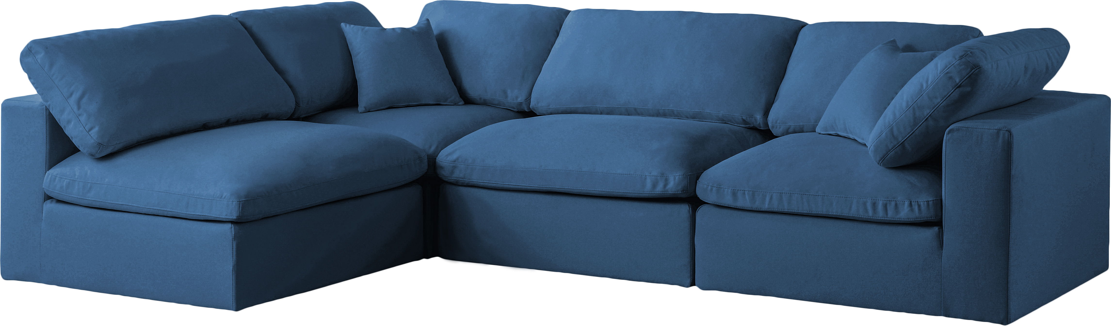 Plush - 4 Piece Modular Corner Sectional - Navy