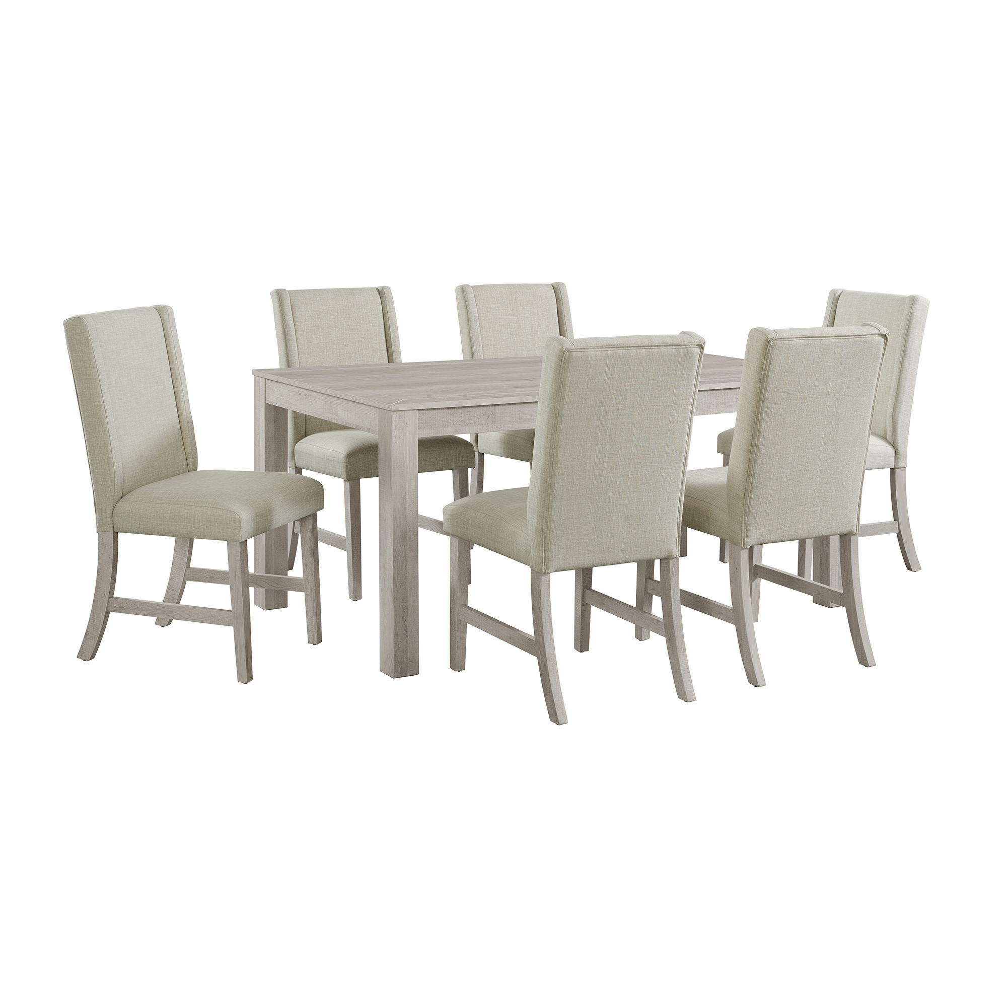 Eleanor - 7 Piece Standard Height Dining Set (Rectangular Table And Six Chairs) - White