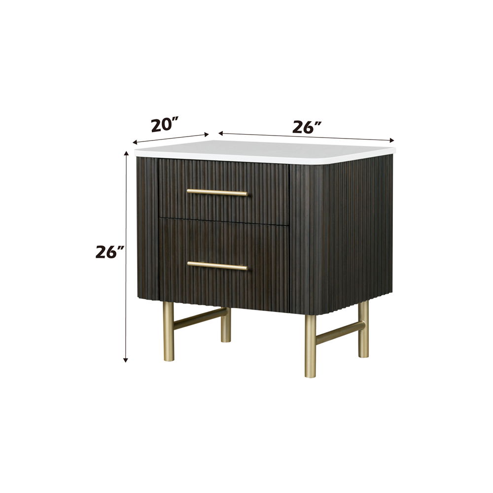 Clayten - Nightstand - Marble Top & Espresso, dark brown, view 6
