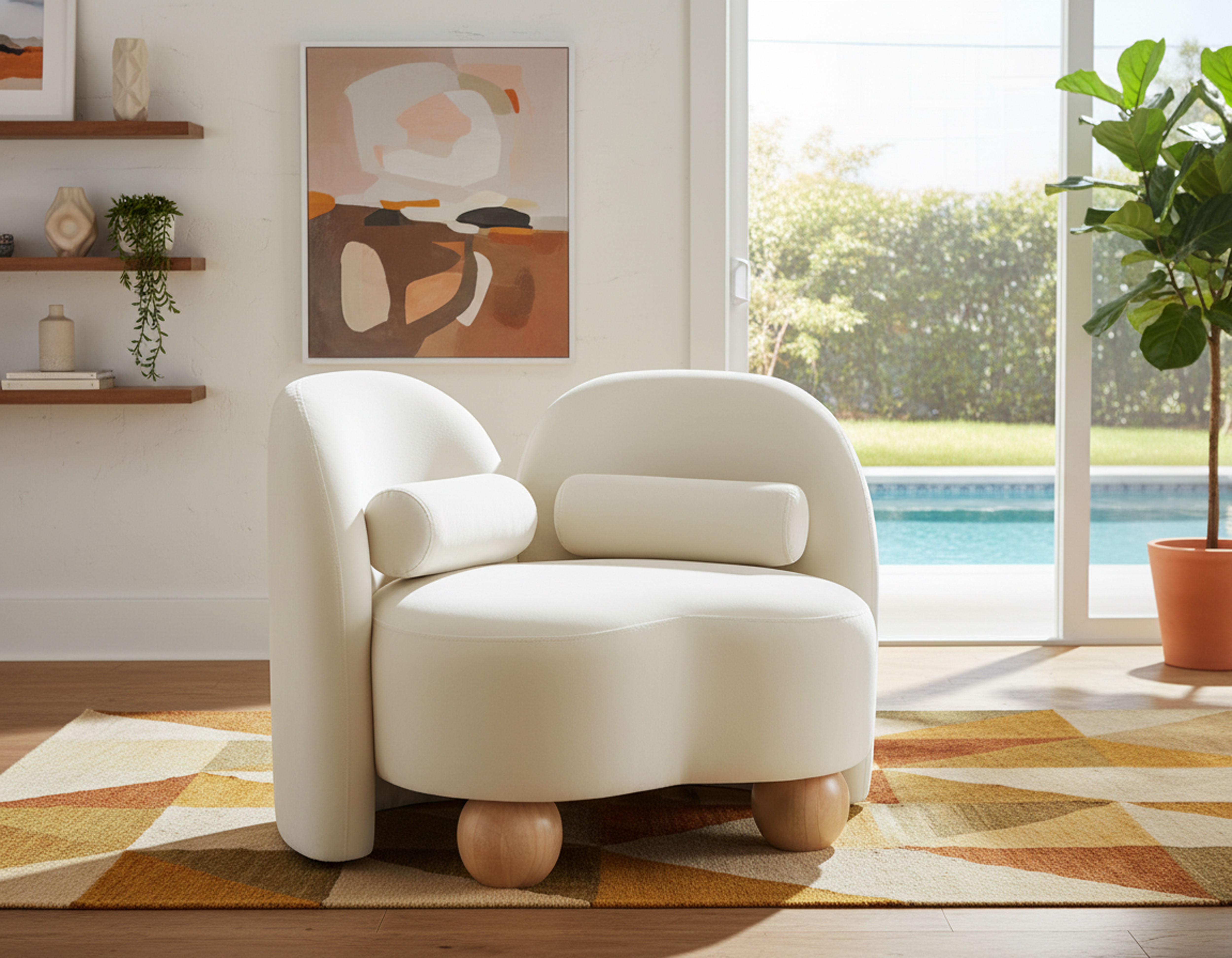 Daphne - Velvet Chair - Cream