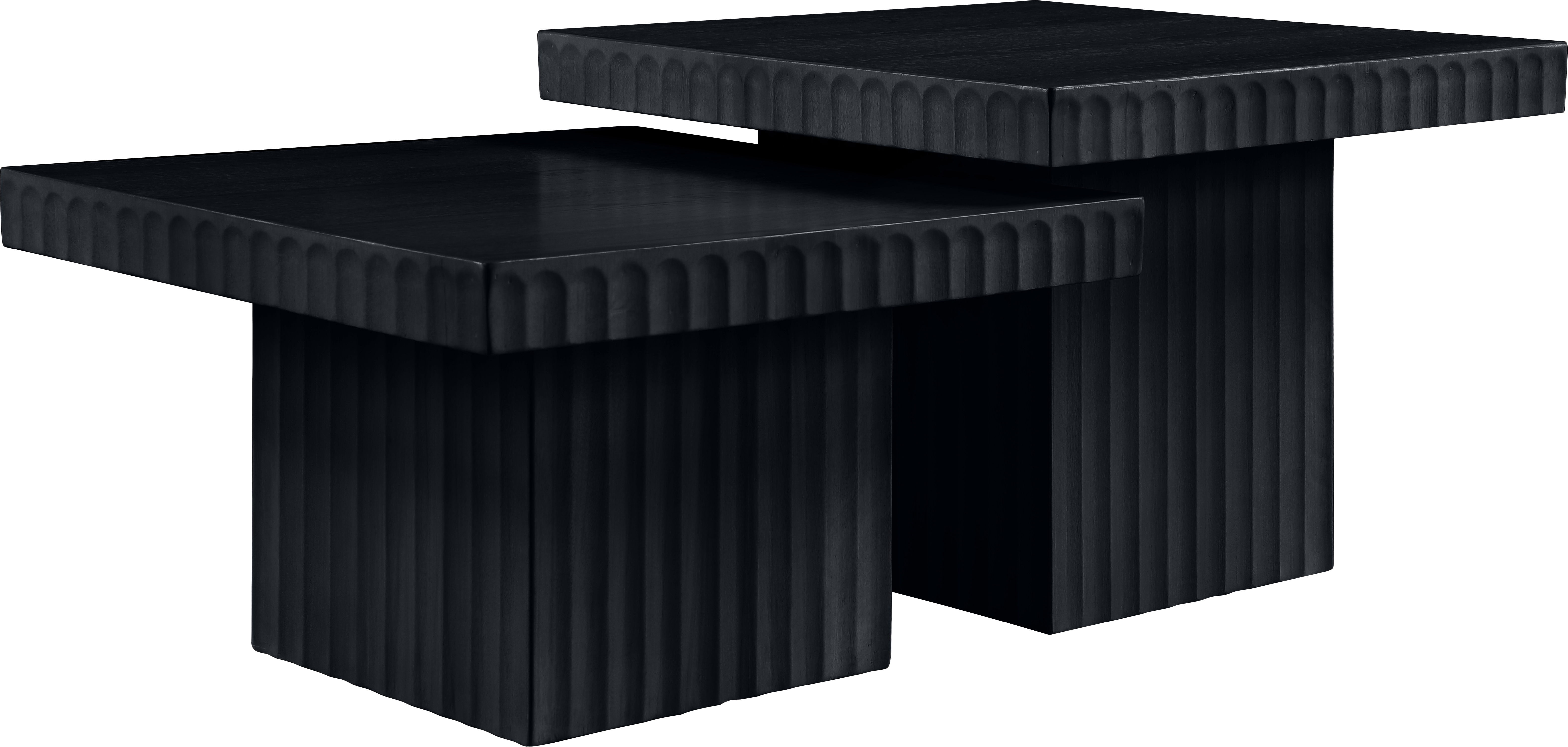 Spencer - 15" Oak Veneer 2 Piece Coffee Table - Black