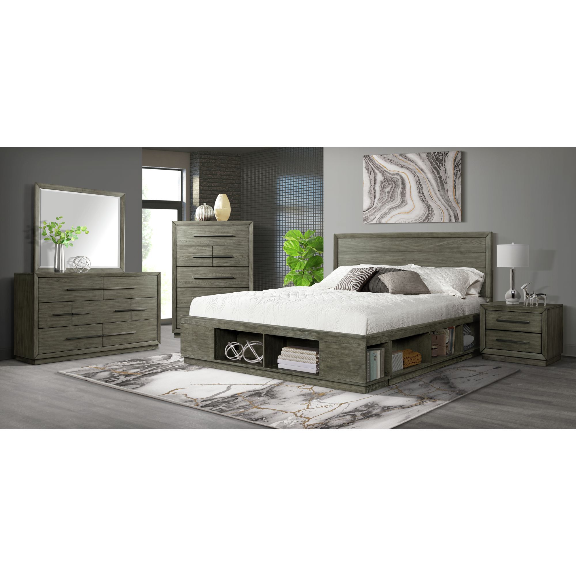 Elation Nightstand w/USB Grey Image
