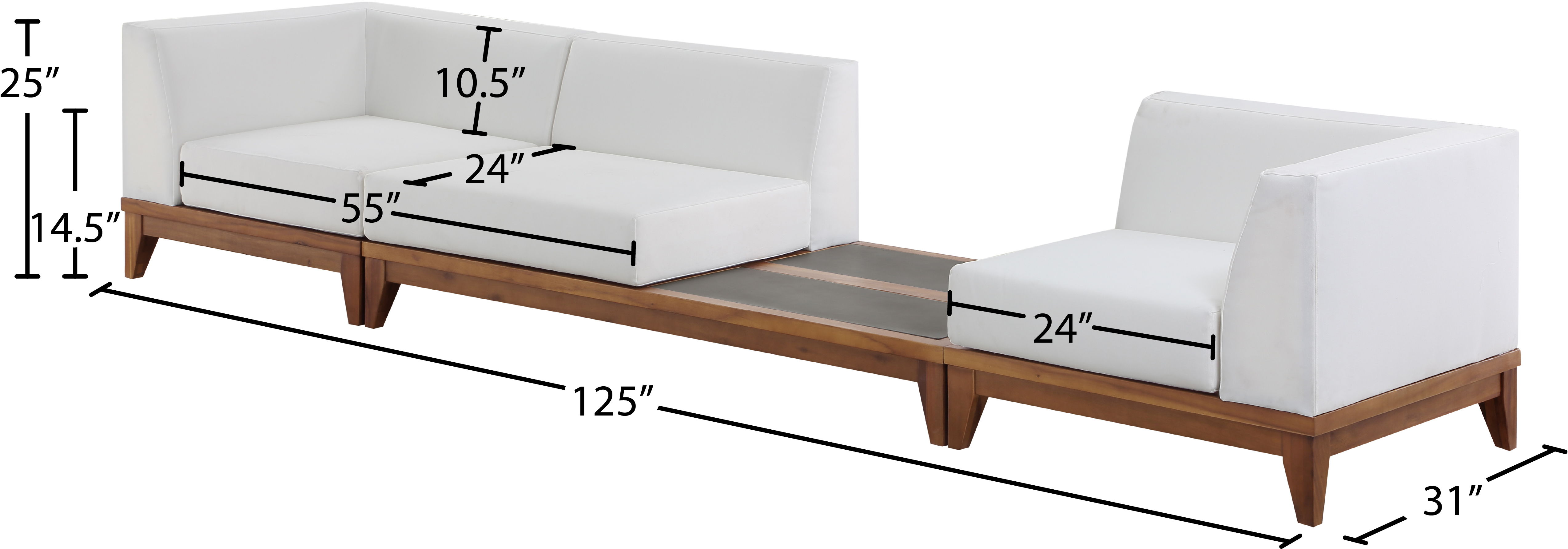 Rio - Modular Sofa 3 Pieces - Off White