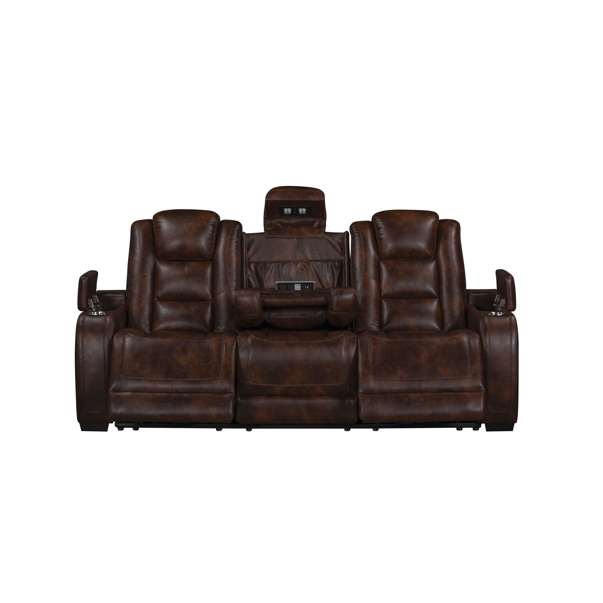 Chester - Reclining Sofa With Power Headrest & Footrest - Brown