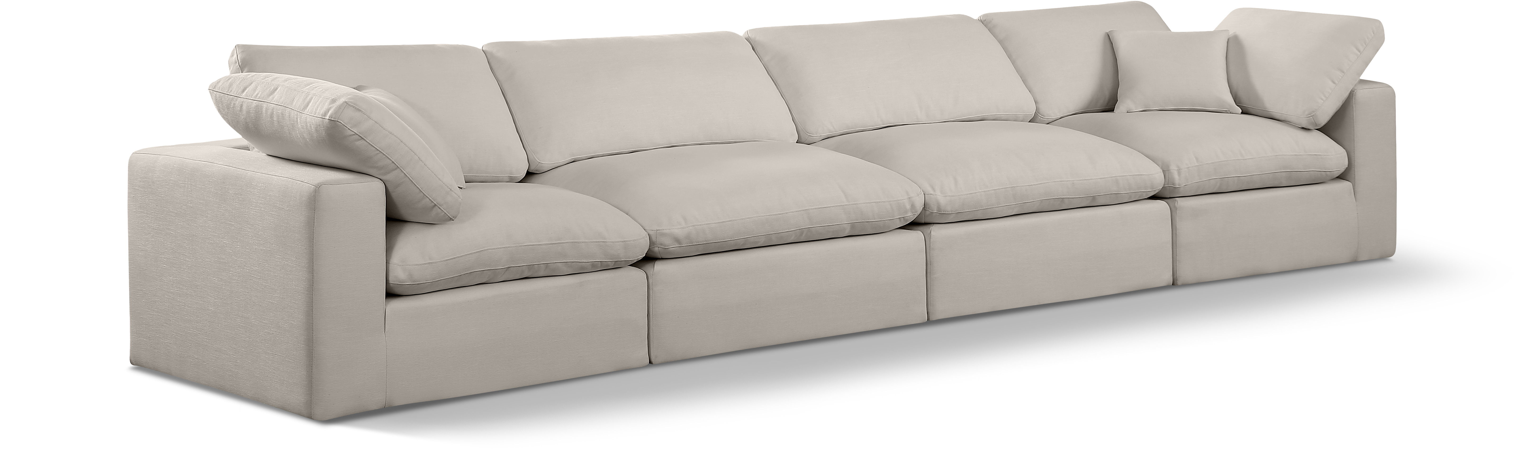 Comfy - Linen Modular Sofa 4 Seats - Ivory