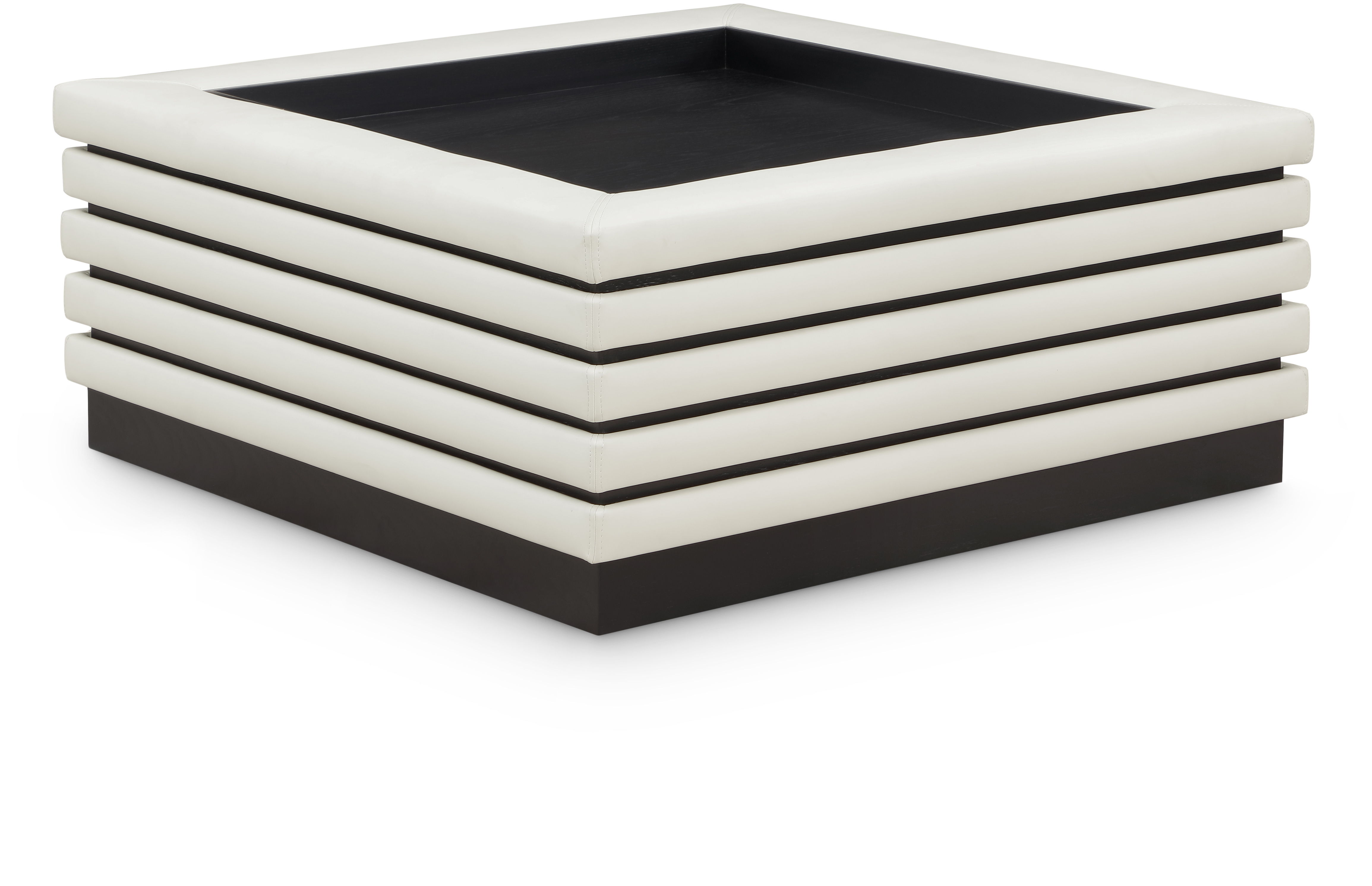 Rory - Square Coffee Table With Black Base - Cream