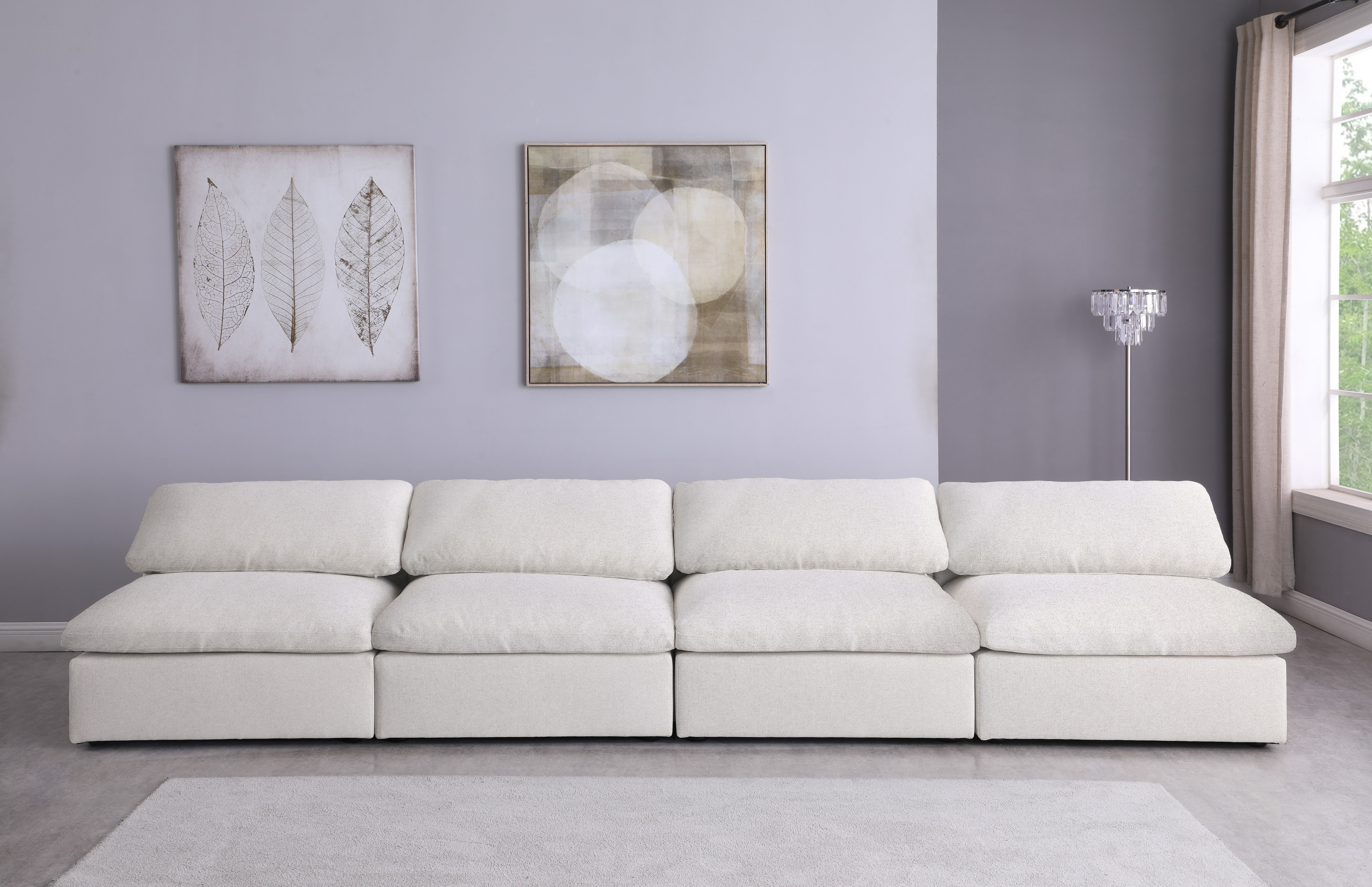 Serene - 4 Piece Modular Armless Sofa - Cream
