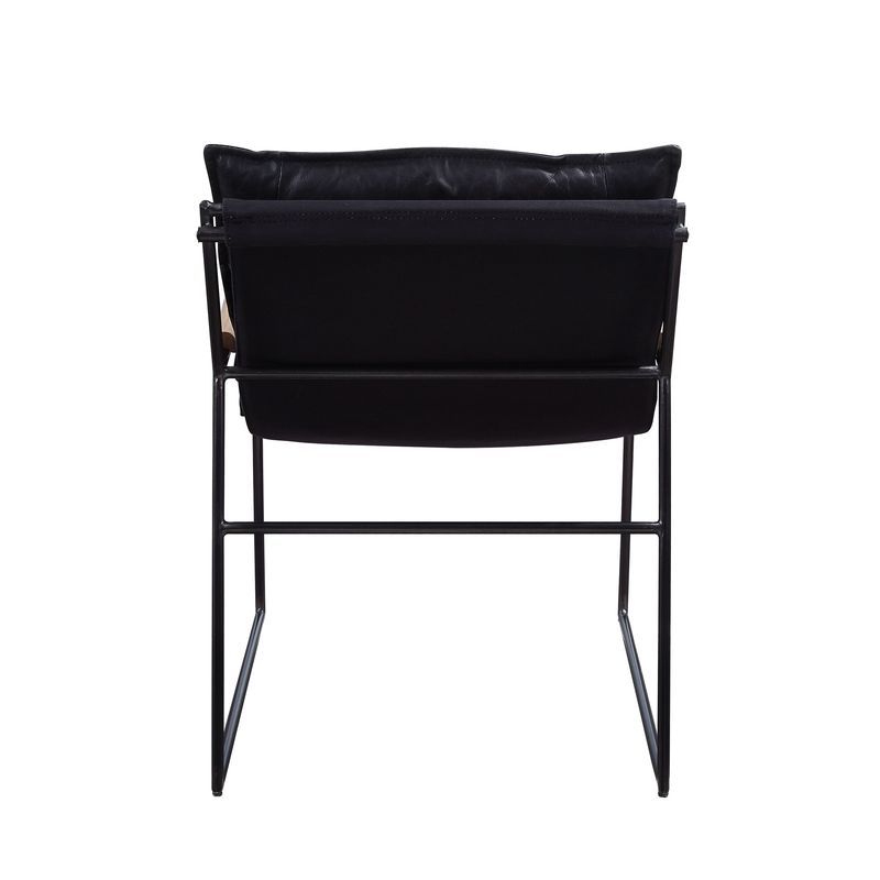 Luberzo - Accent Chair - Distress Espresso Top Grain Leather & Matt Iron, black, view 4