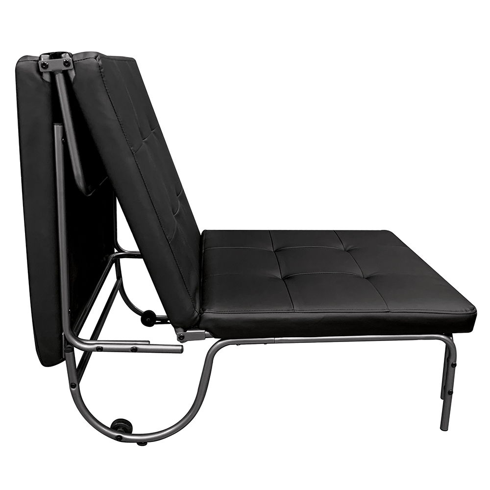 Senon - Adjustable Chair Futon - Silver & Black, black, view 2