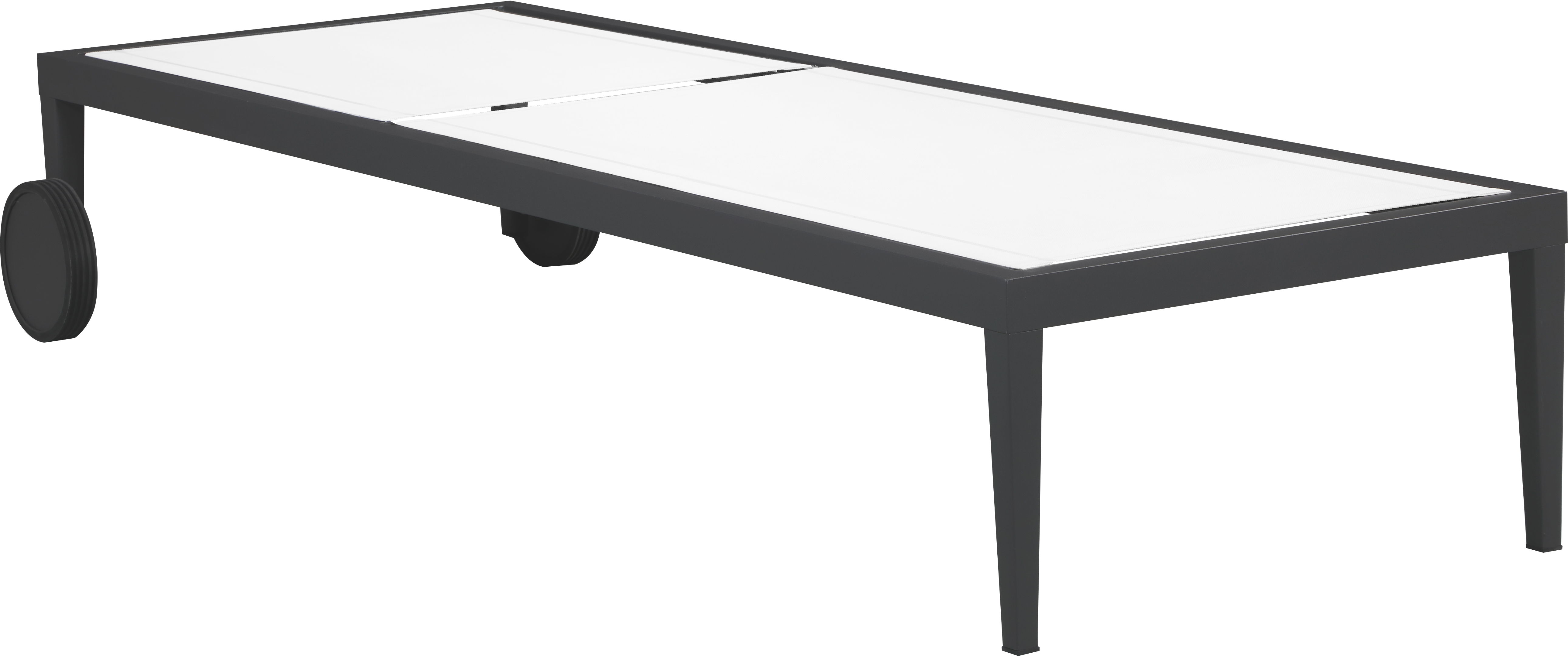Nizuc - Outdoor Patio Chaise Lounge Chair With Gray Base - White