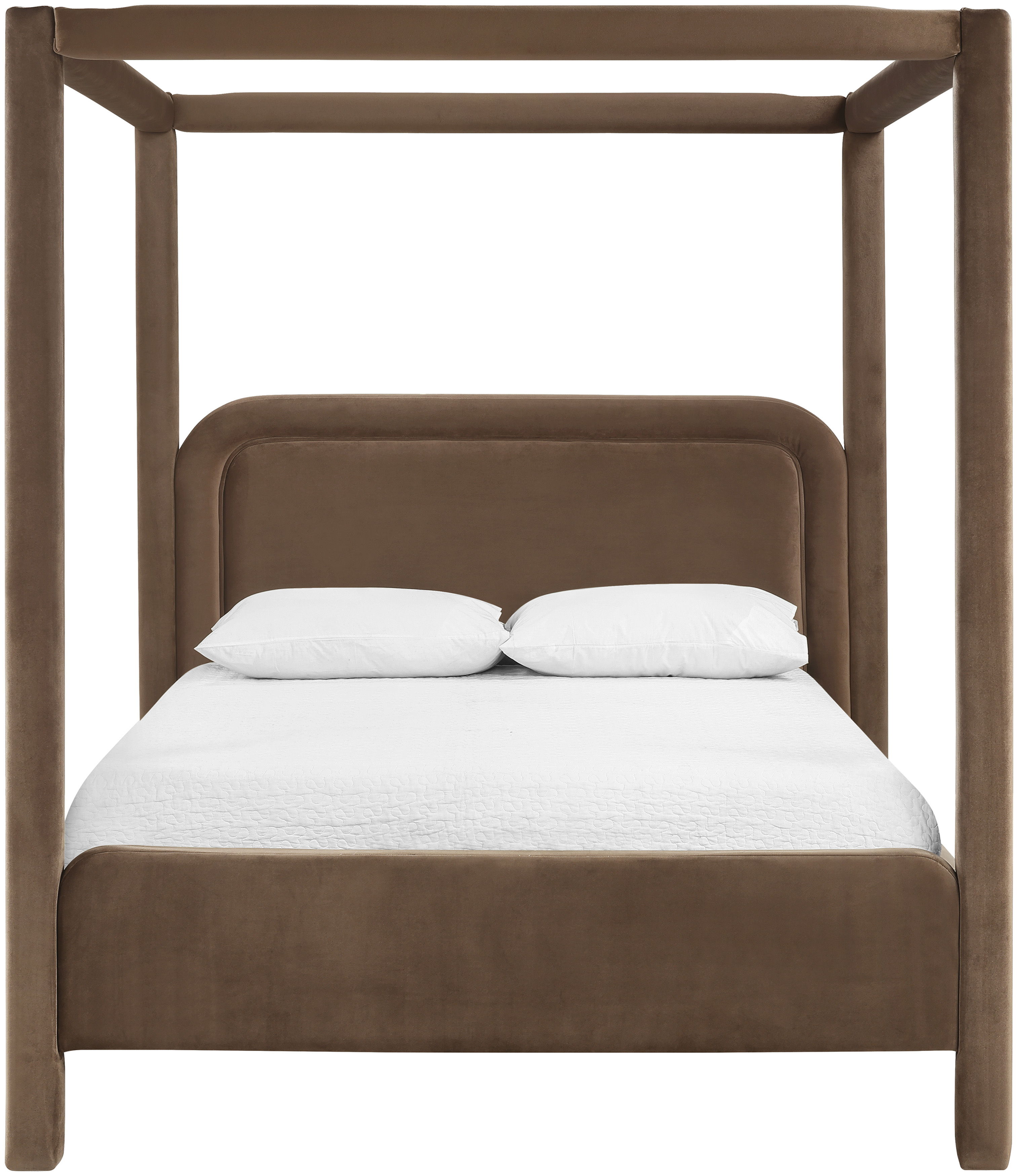 Salina - Velvet Upholstered Full Bed - Brown