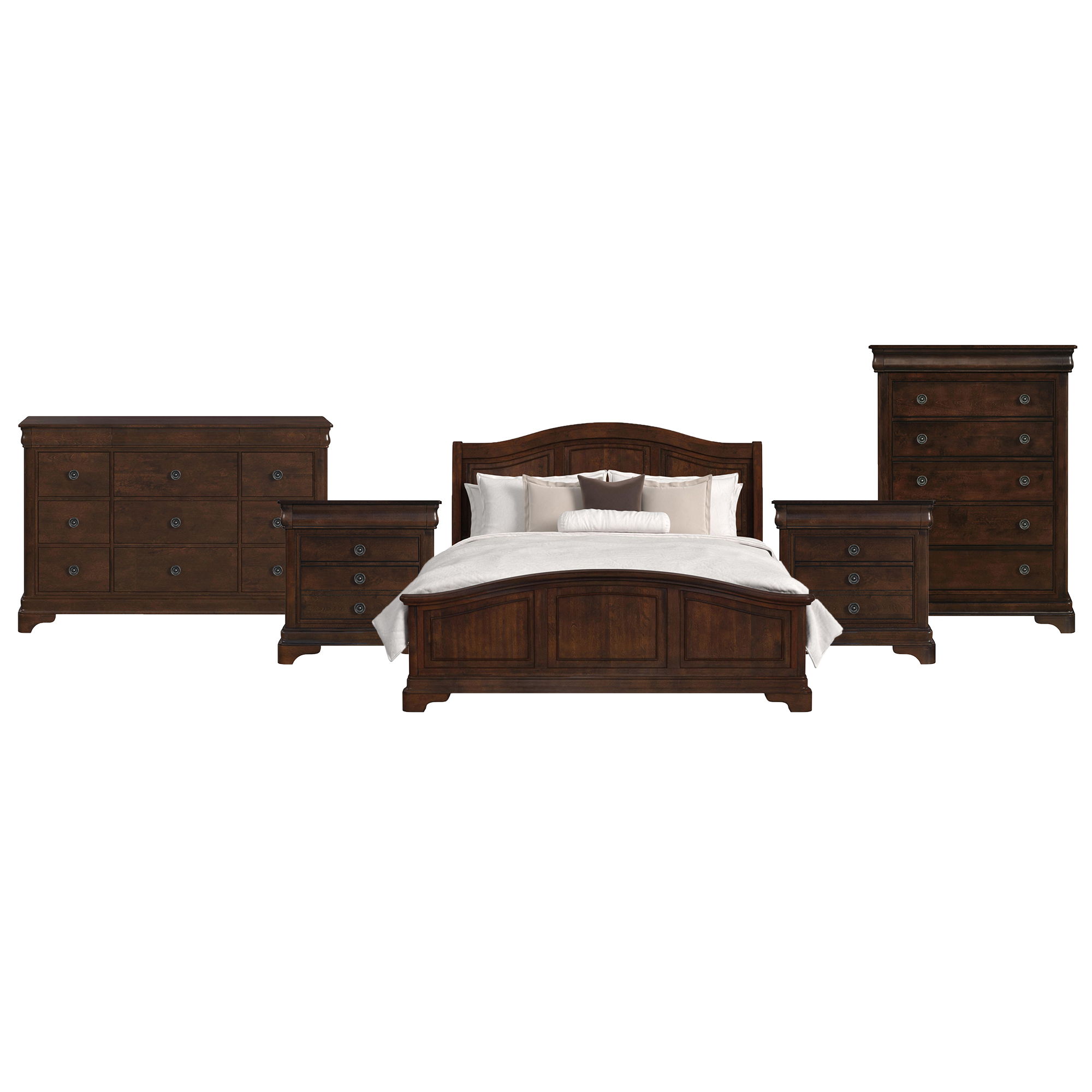 King · 5 Pc · Bedroom Set With 2 Nightstands, Dresser & Chest