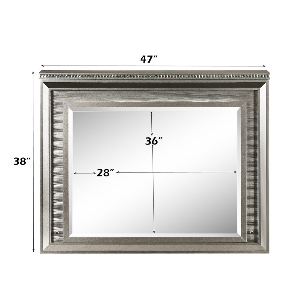 Sadie - Mirror With LED - Dark Champagne, dark brown, view 2