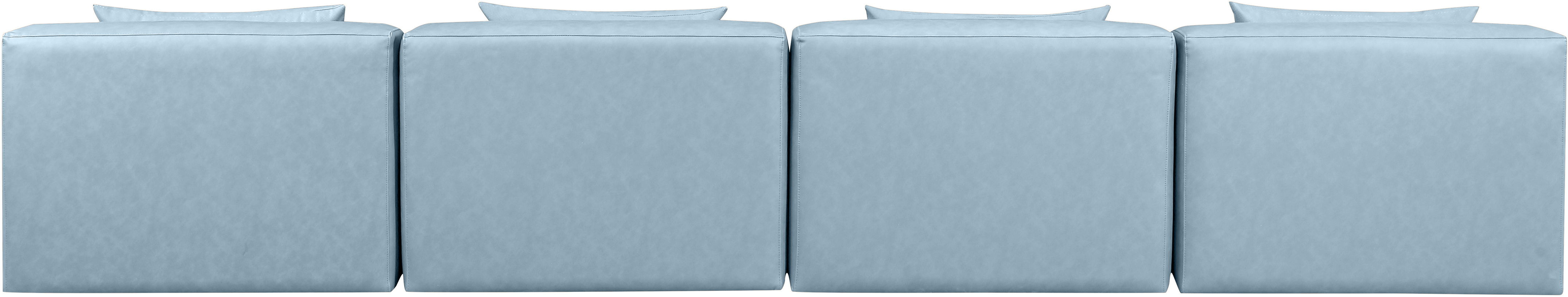 Cube - Modular 4 Piece Armless Sofa - Light Blue