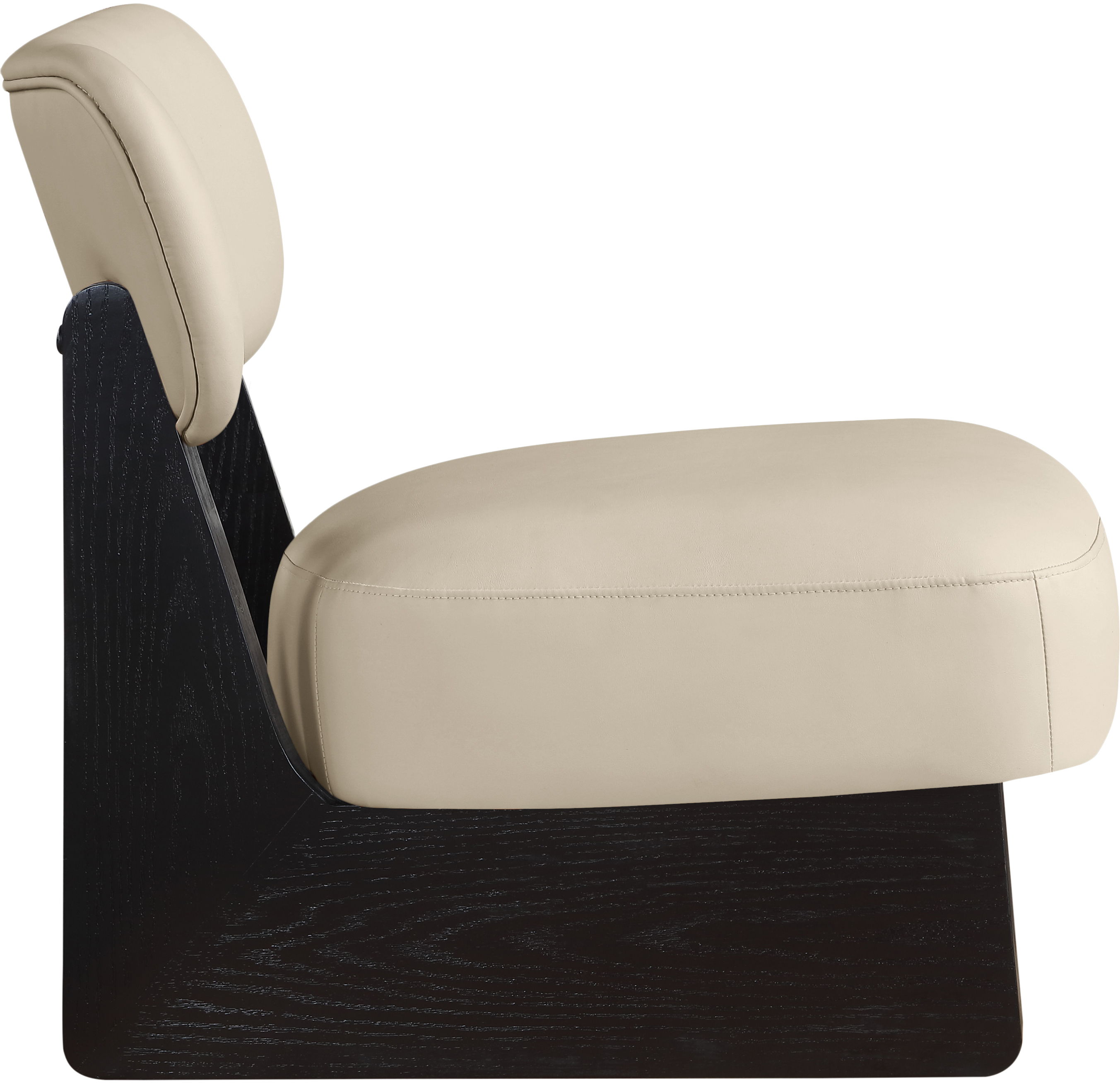 Vetra - Vegan Leather Upholstered Accent Chair - Beige / Painted Black